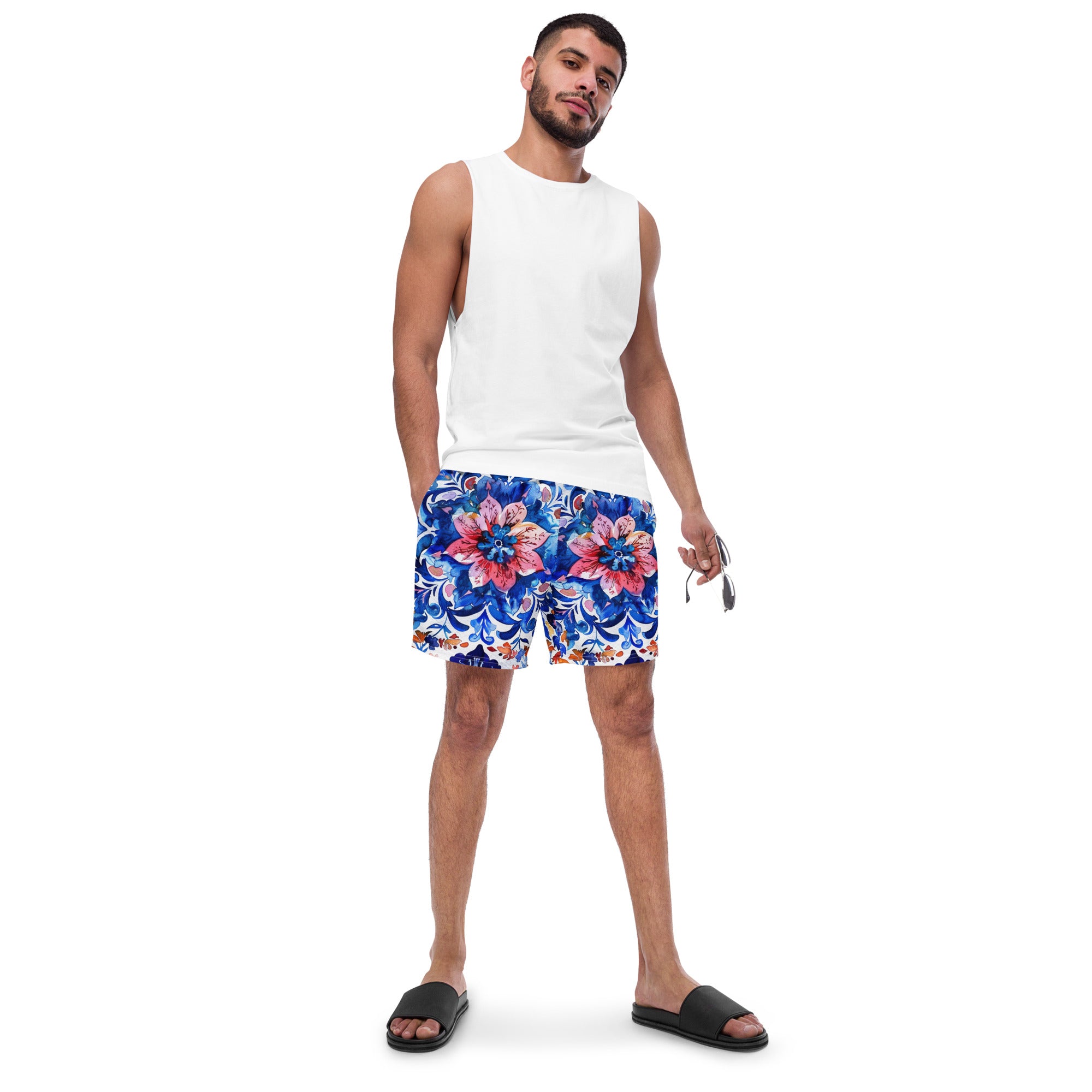 All-Over Print Recycled Swim Trunks