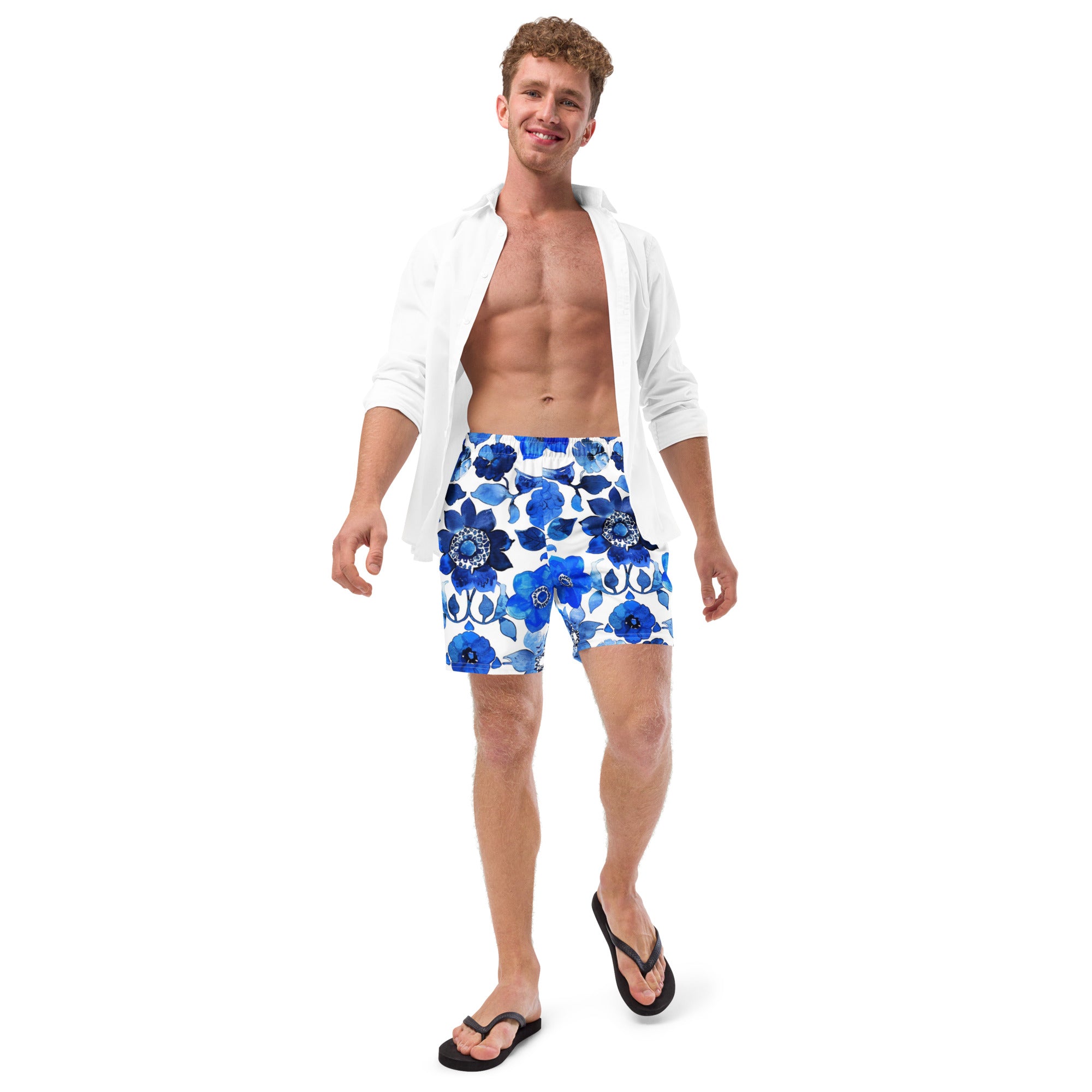 All-Over Print Recycled Swim Trunks
