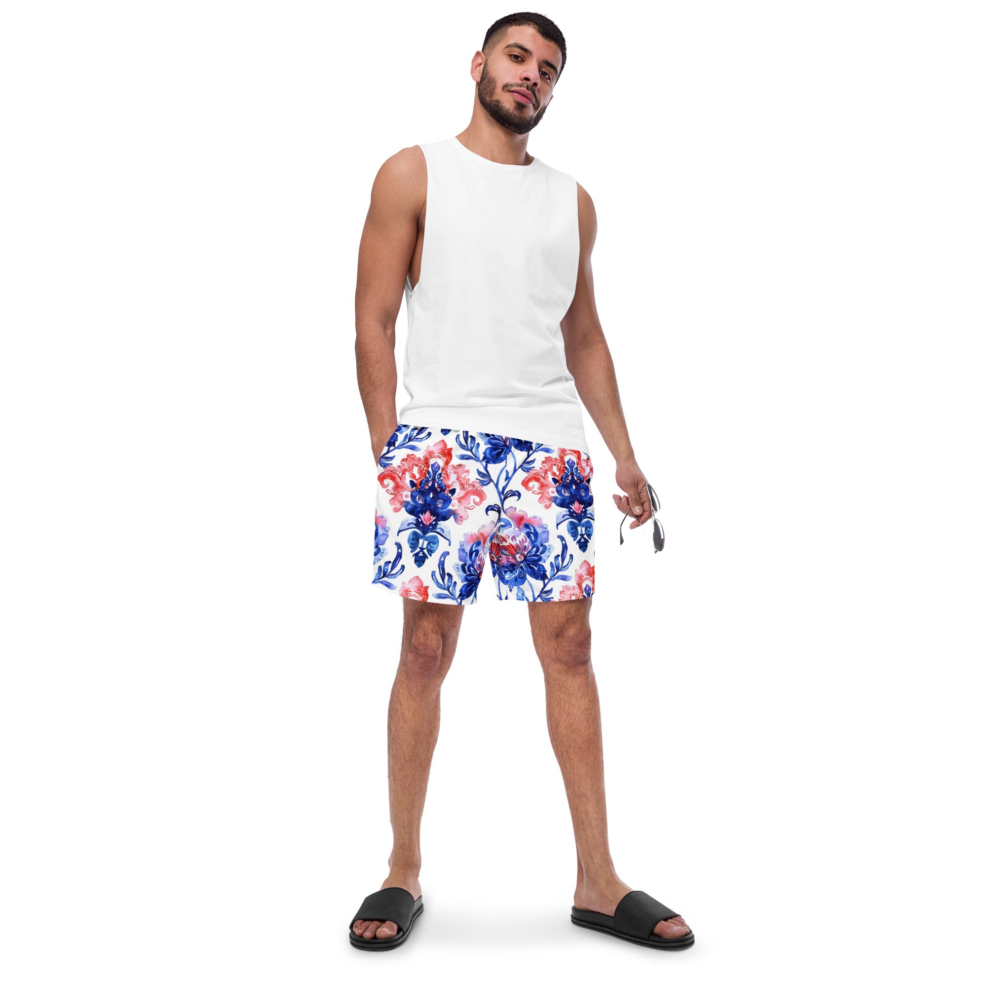 All-Over Print Recycled Swim Trunks