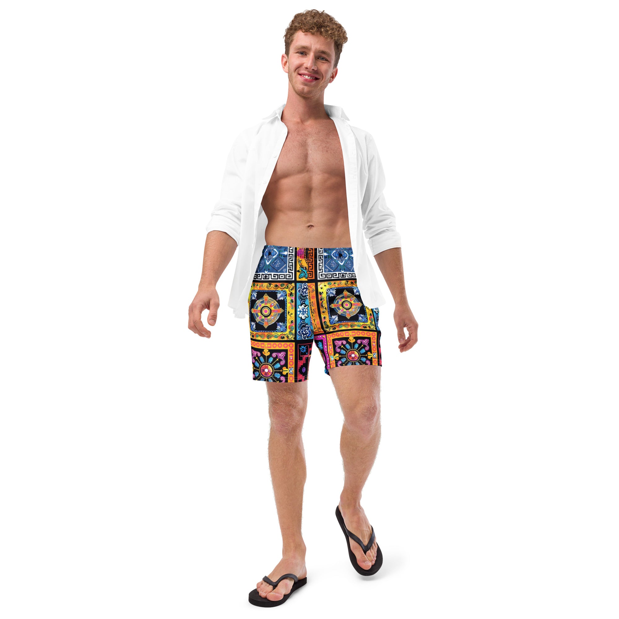 All-Over Print Recycled Swim Trunks