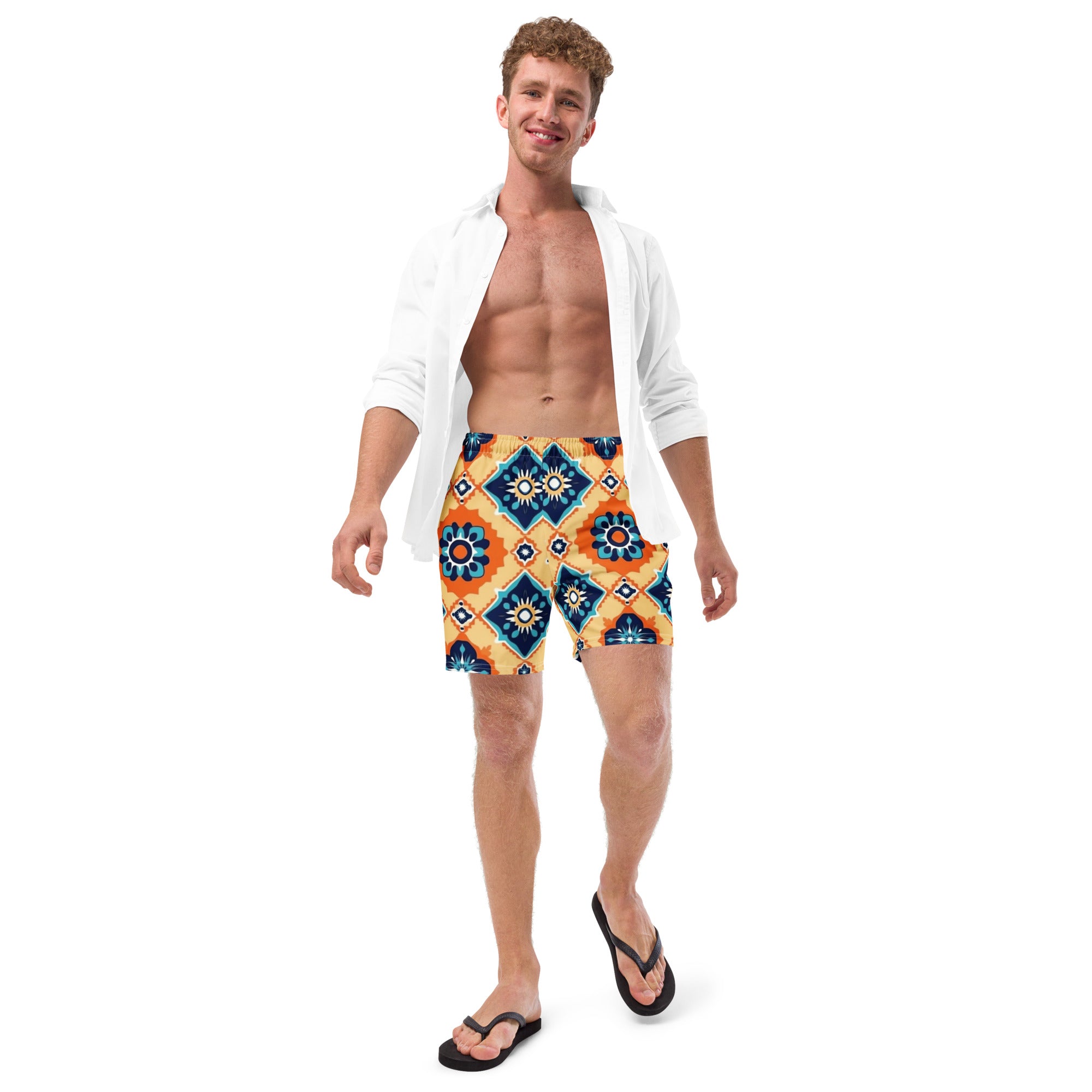 All-Over Print Recycled Swim Trunks