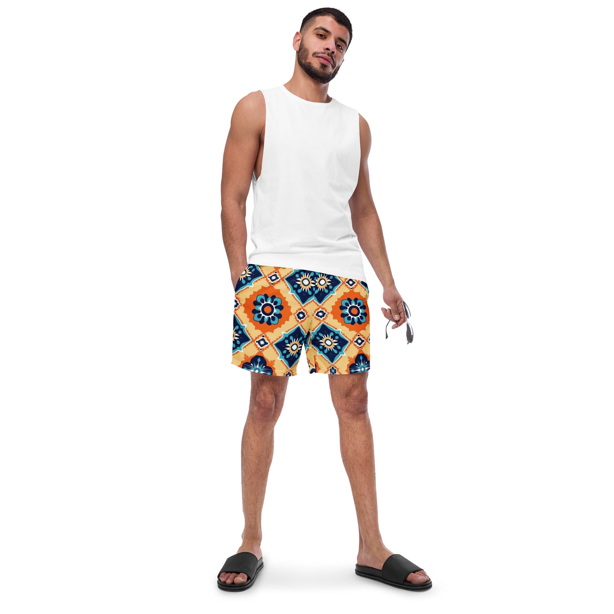 All-Over Print Recycled Swim Trunks