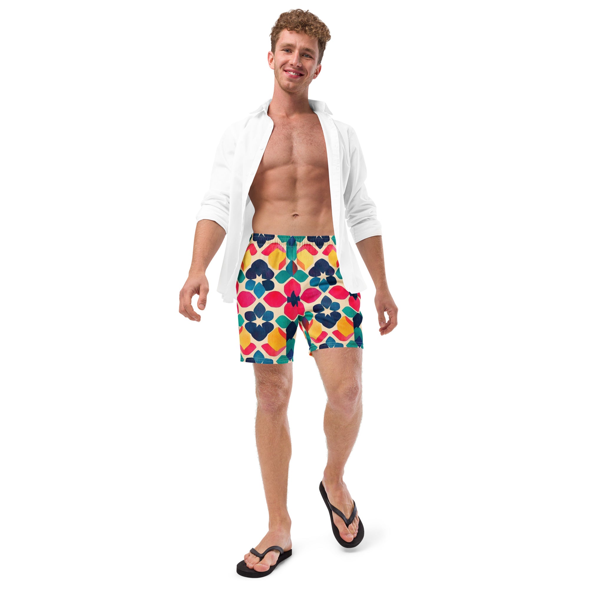 All-Over Print Recycled Swim Trunks