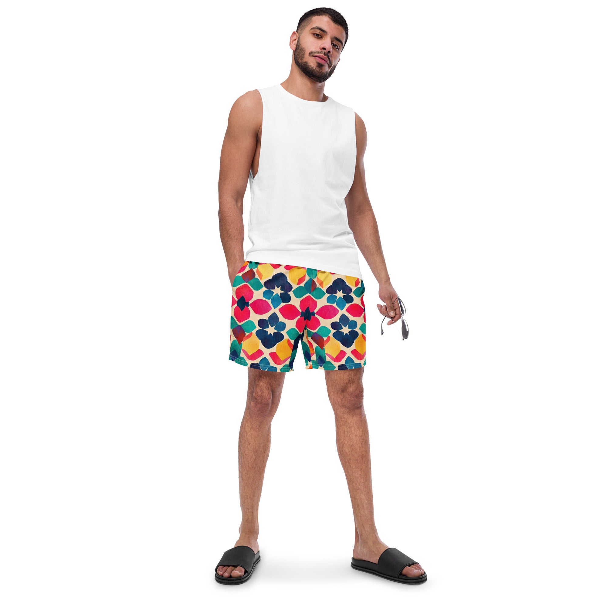 All-Over Print Recycled Swim Trunks
