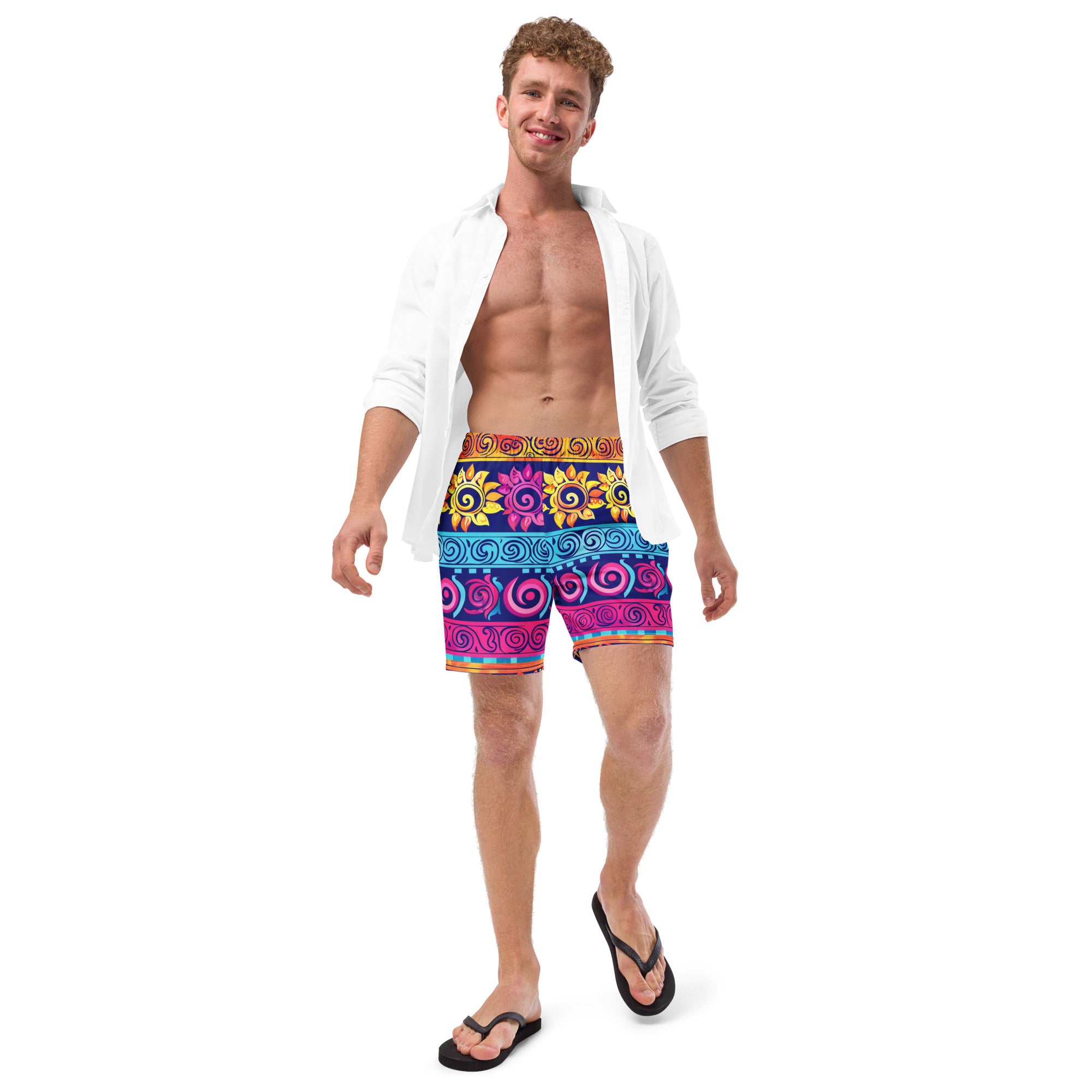 All-Over Print Recycled Swim Trunks