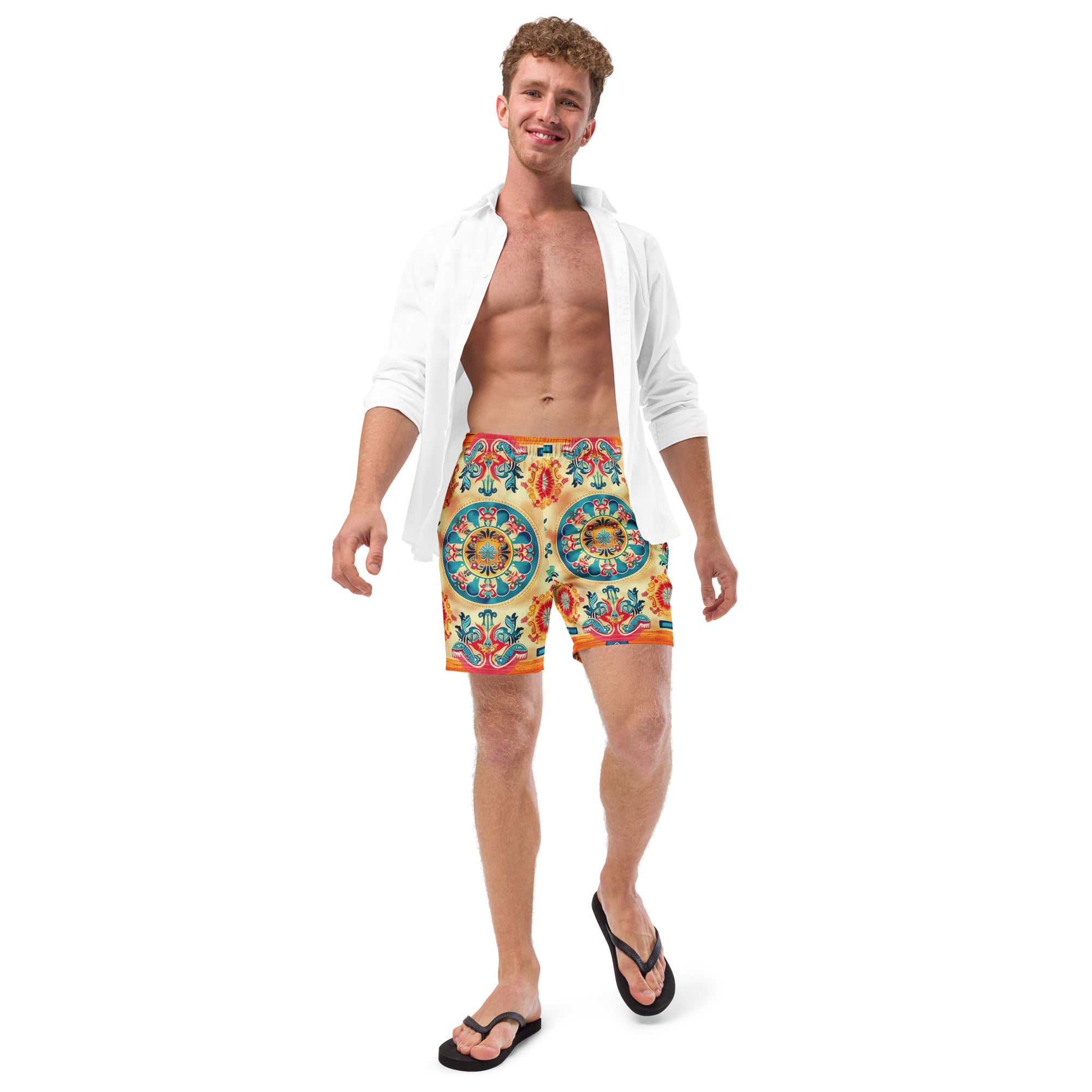 All-Over Print Recycled Swim Trunks