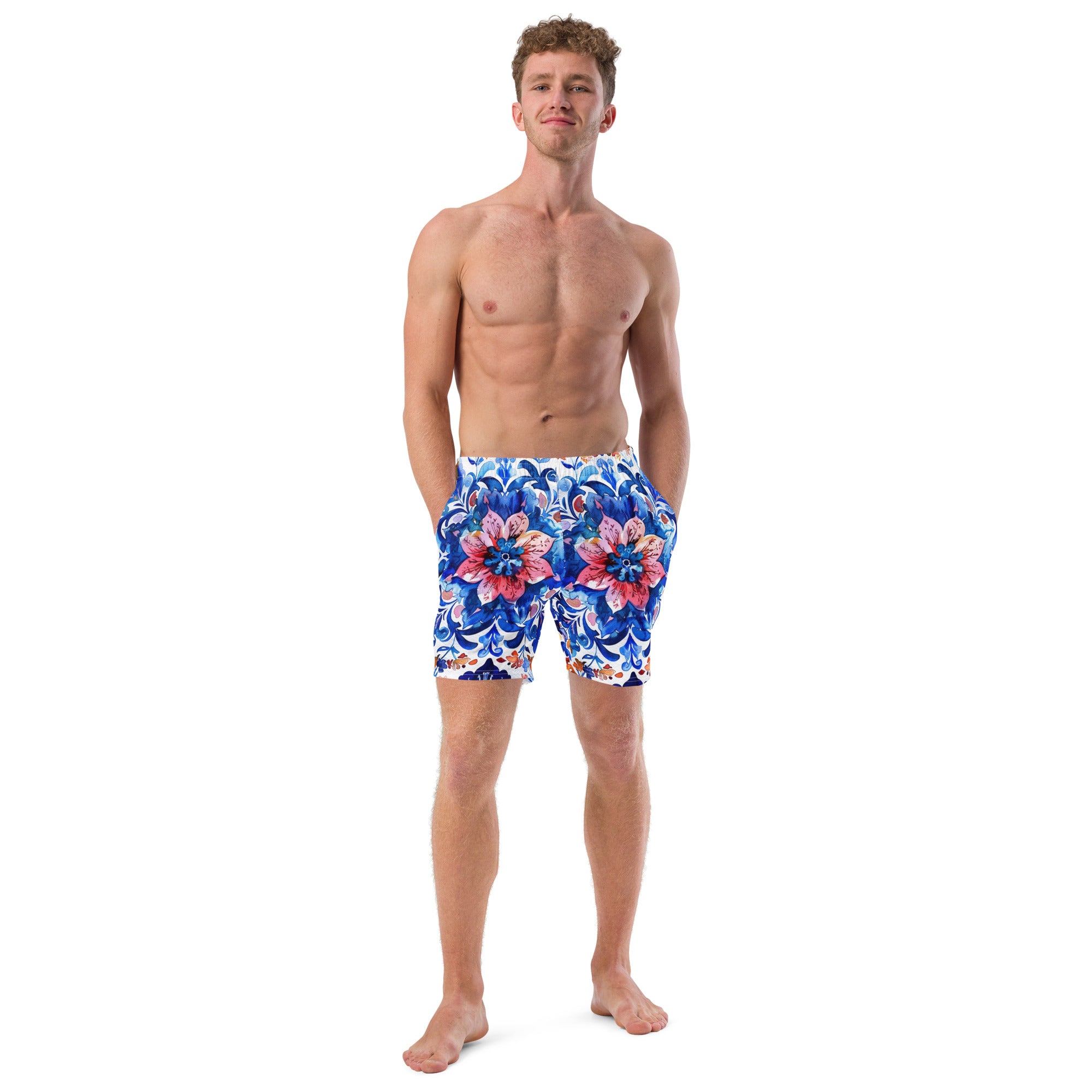 All-Over Print Recycled Swim Trunks