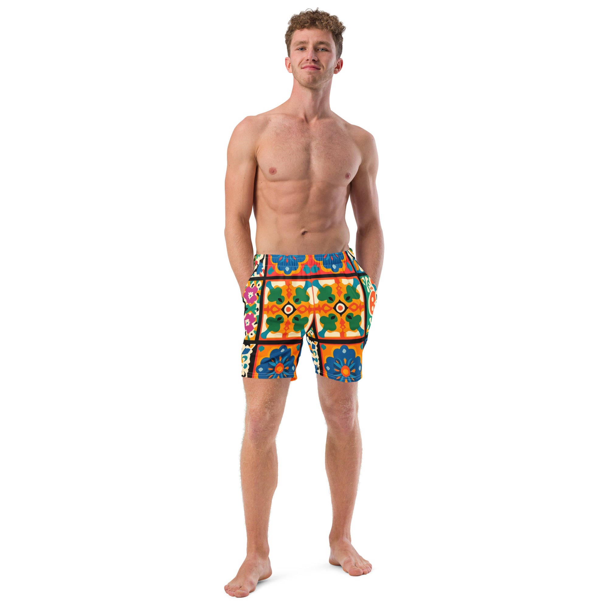 All-Over Print Recycled Swim Trunks