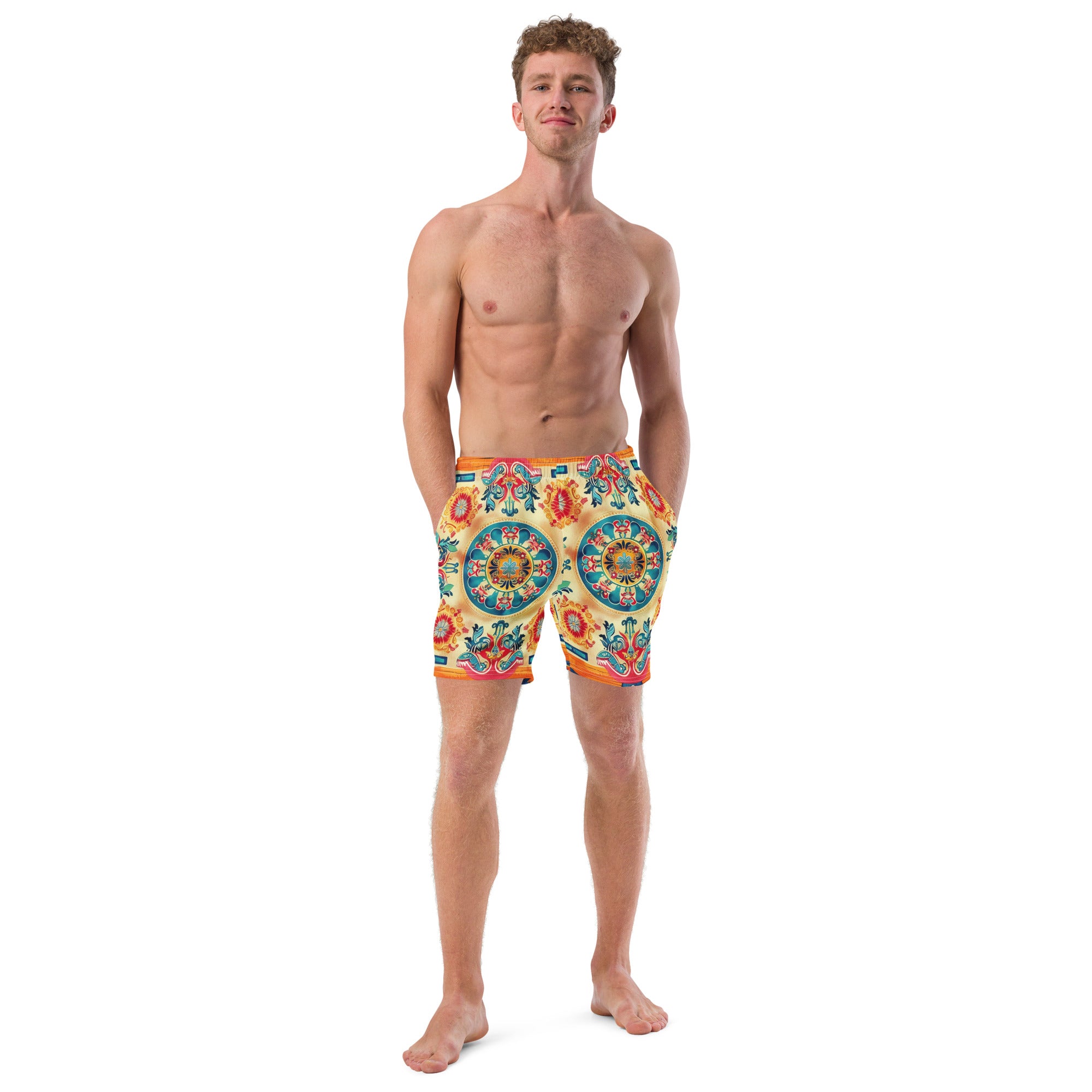 All-Over Print Recycled Swim Trunks
