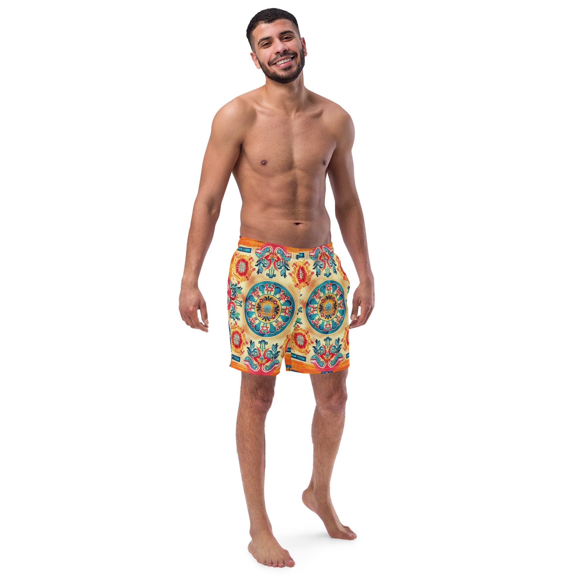All-Over Print Recycled Swim Trunks