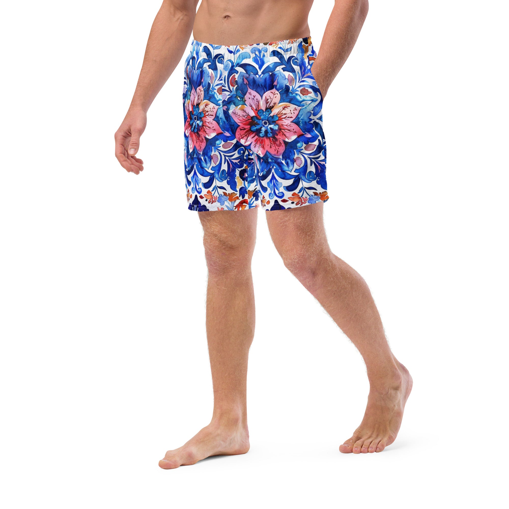 All-Over Print Recycled Swim Trunks