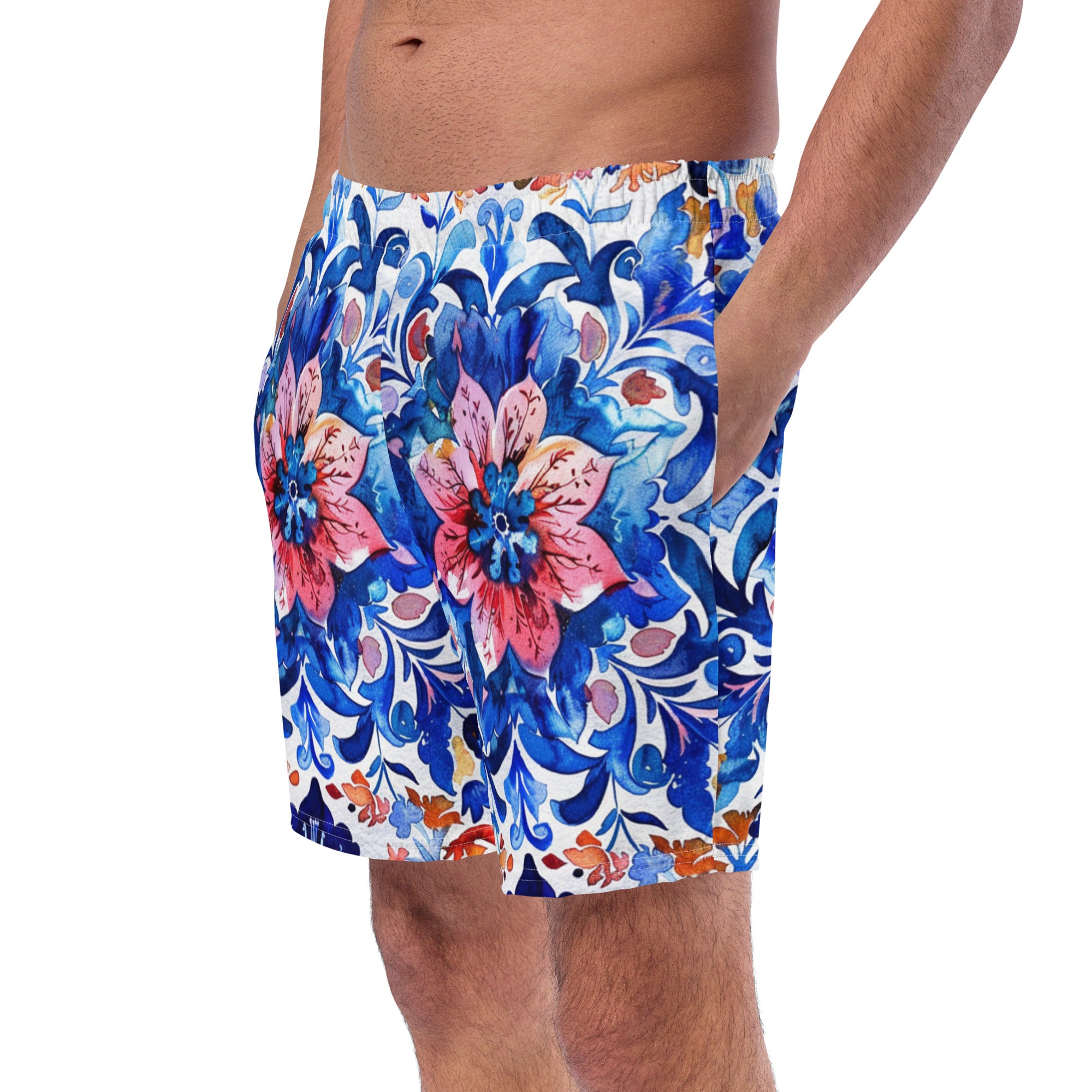 All-Over Print Recycled Swim Trunks