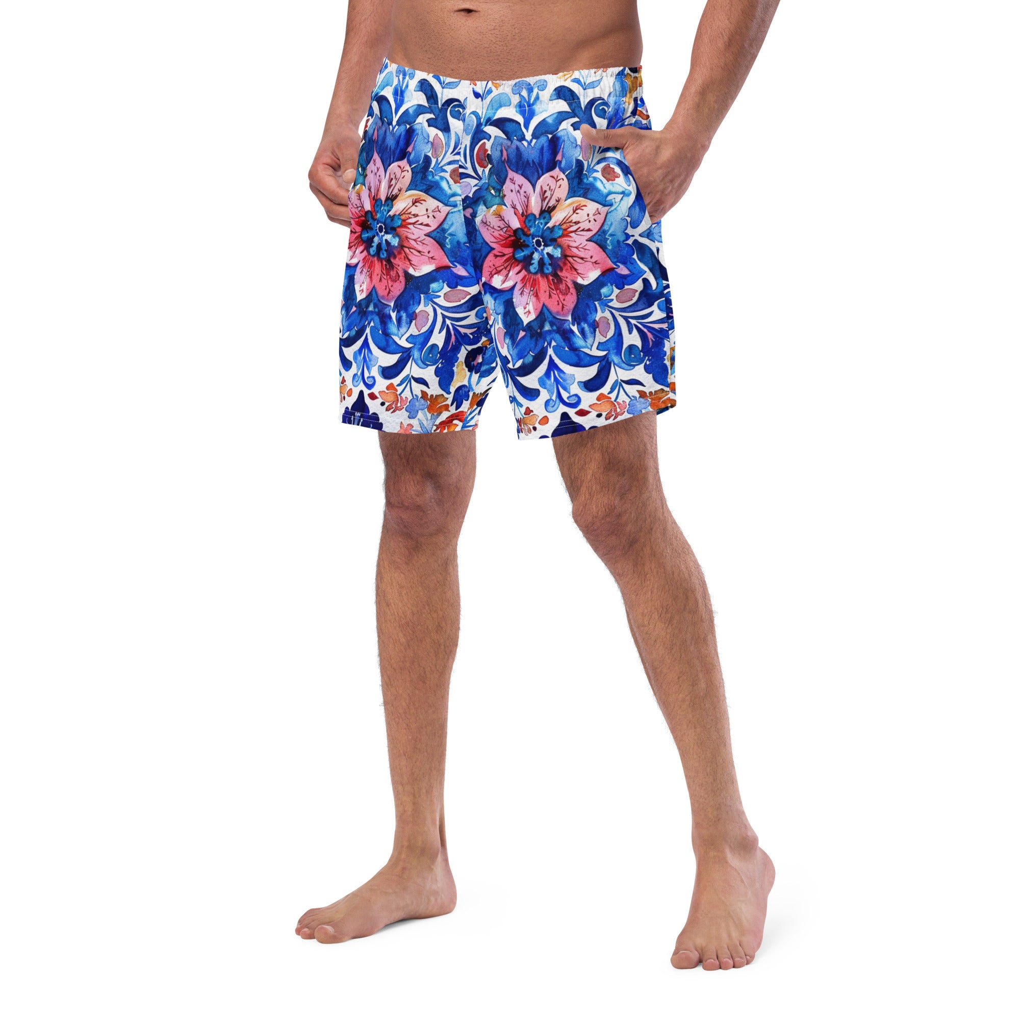 All-Over Print Recycled Swim Trunks