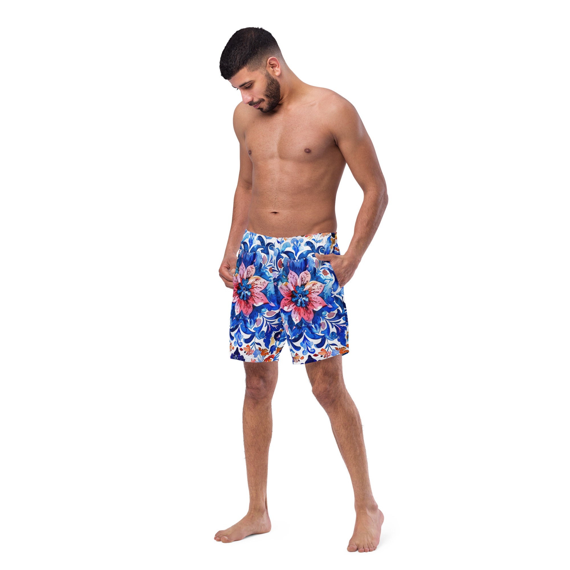 All-Over Print Recycled Swim Trunks