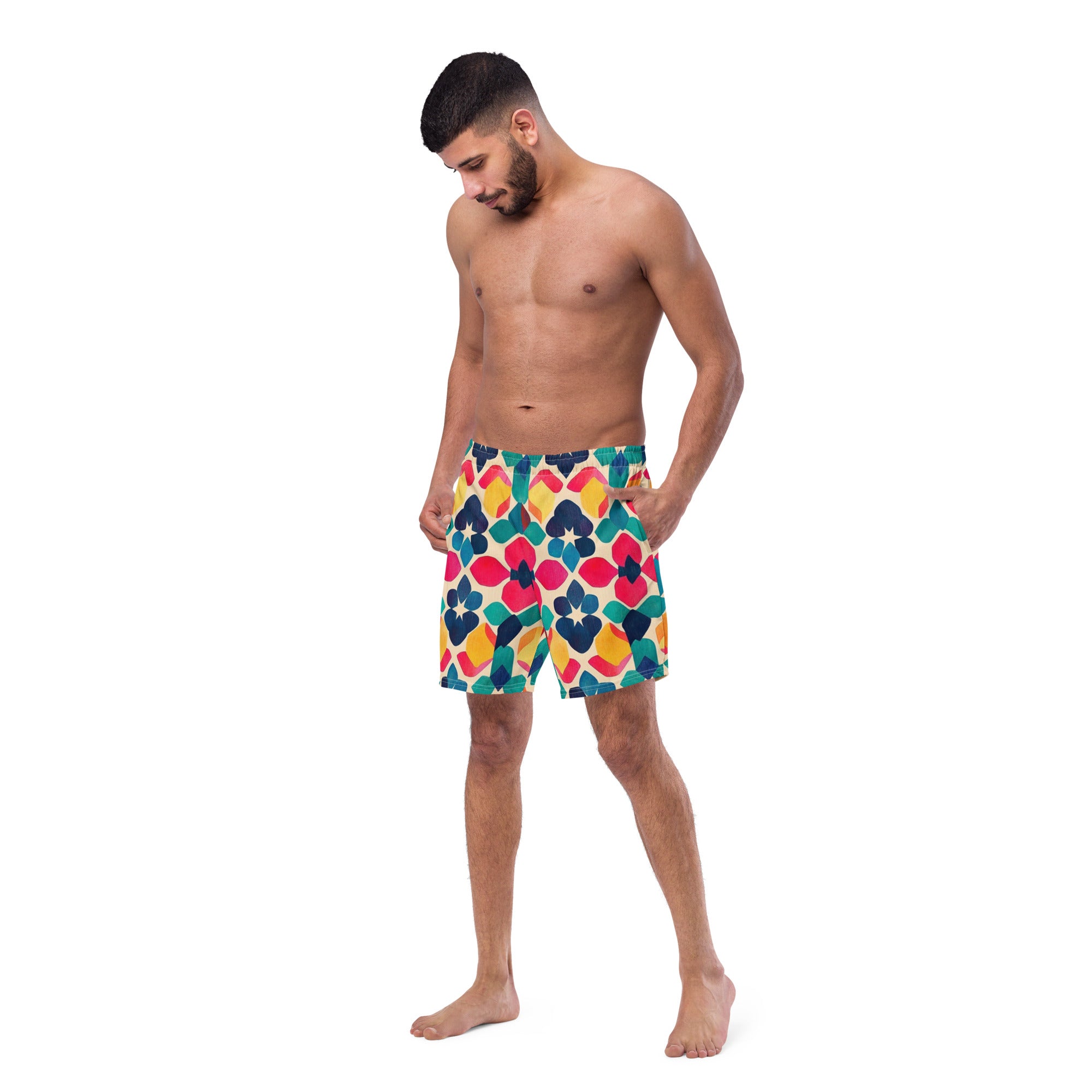 All-Over Print Recycled Swim Trunks