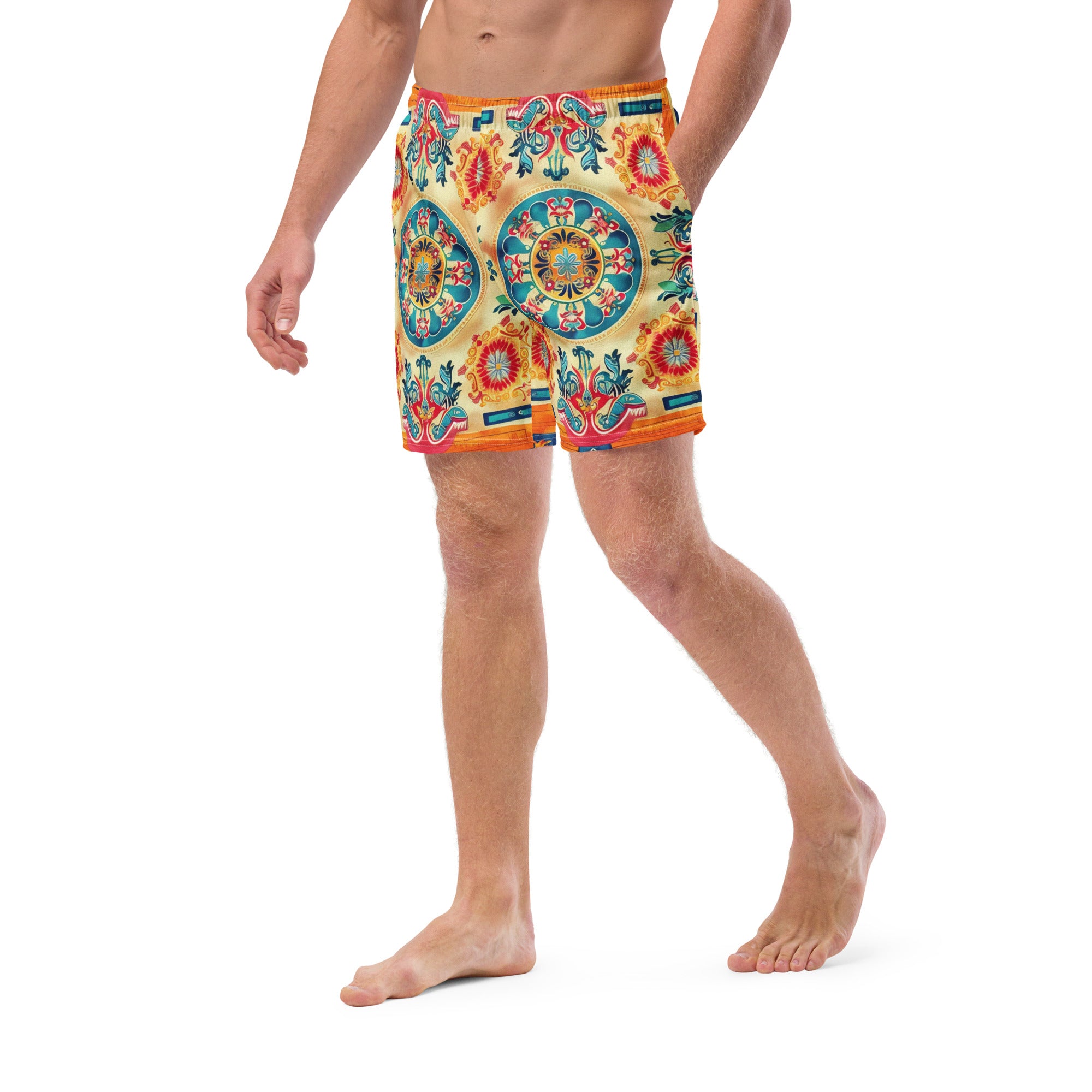 All-Over Print Recycled Swim Trunks