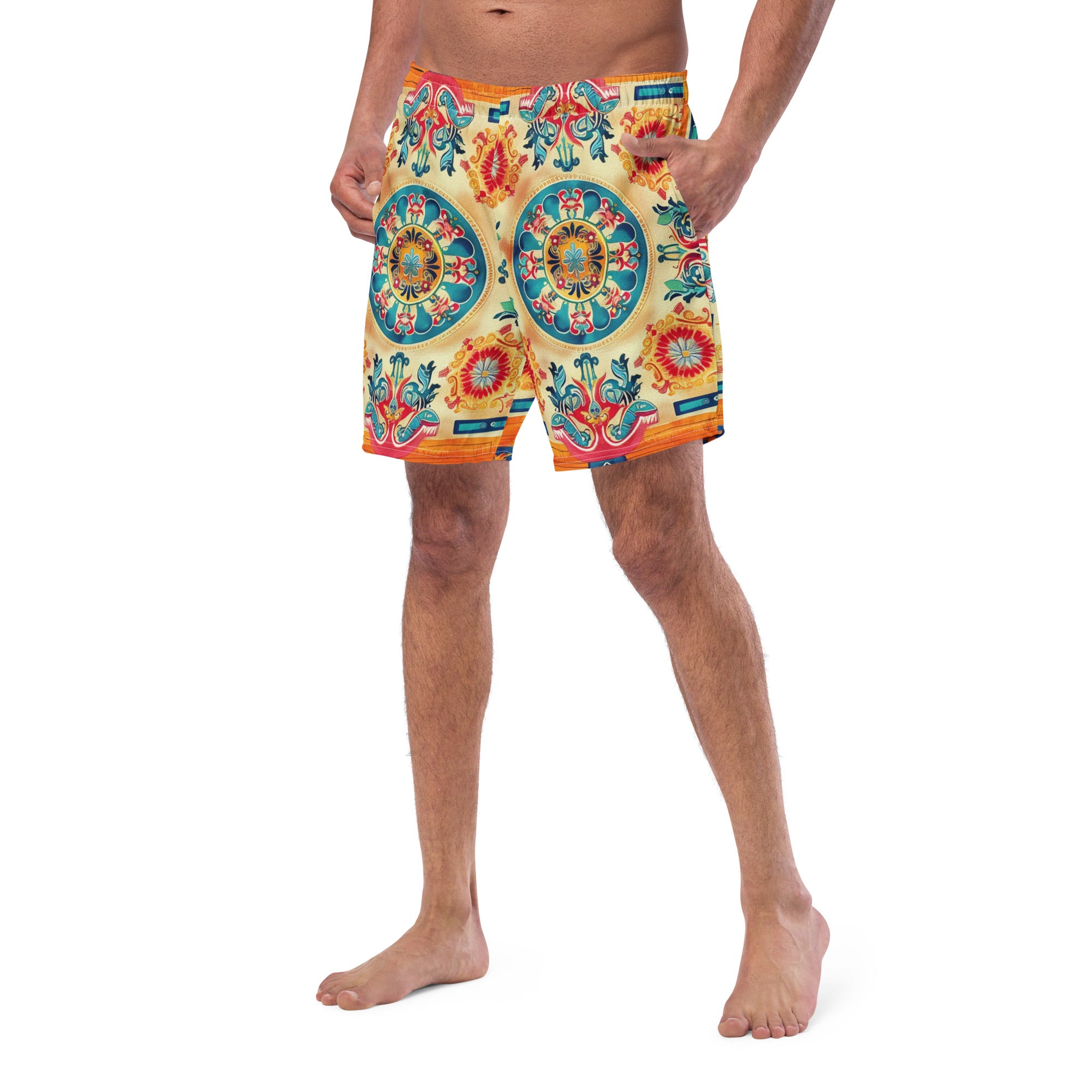 All-Over Print Recycled Swim Trunks