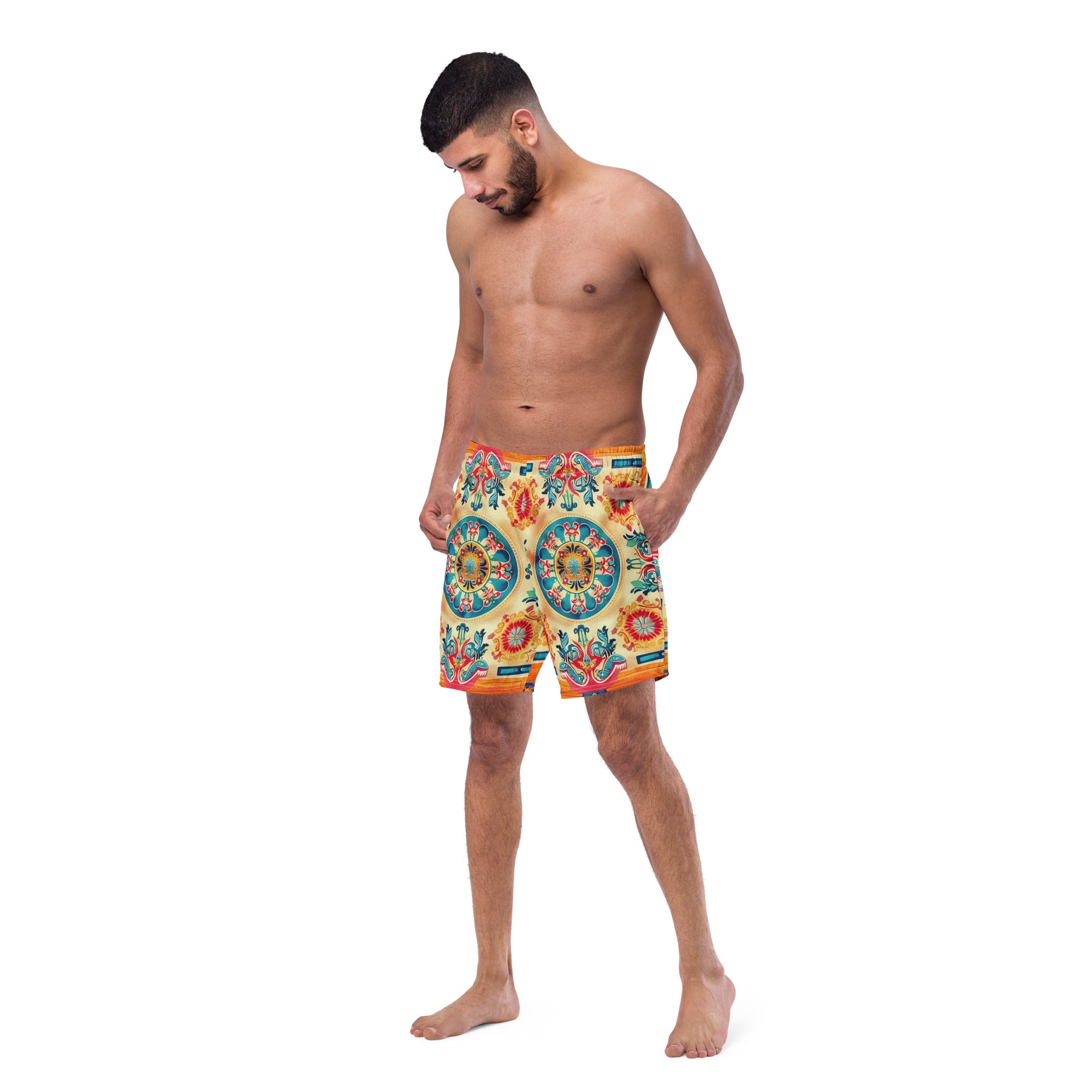 All-Over Print Recycled Swim Trunks
