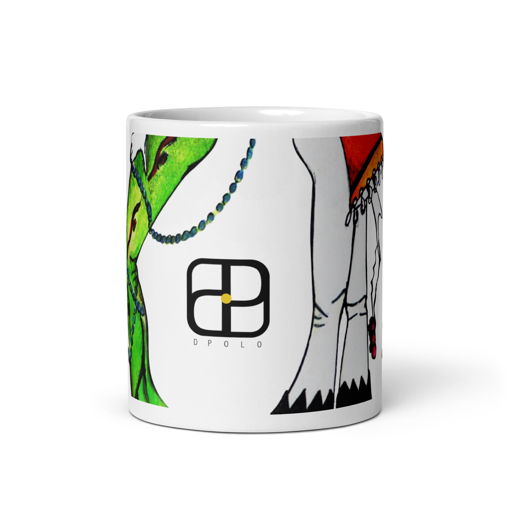 White glossy mug