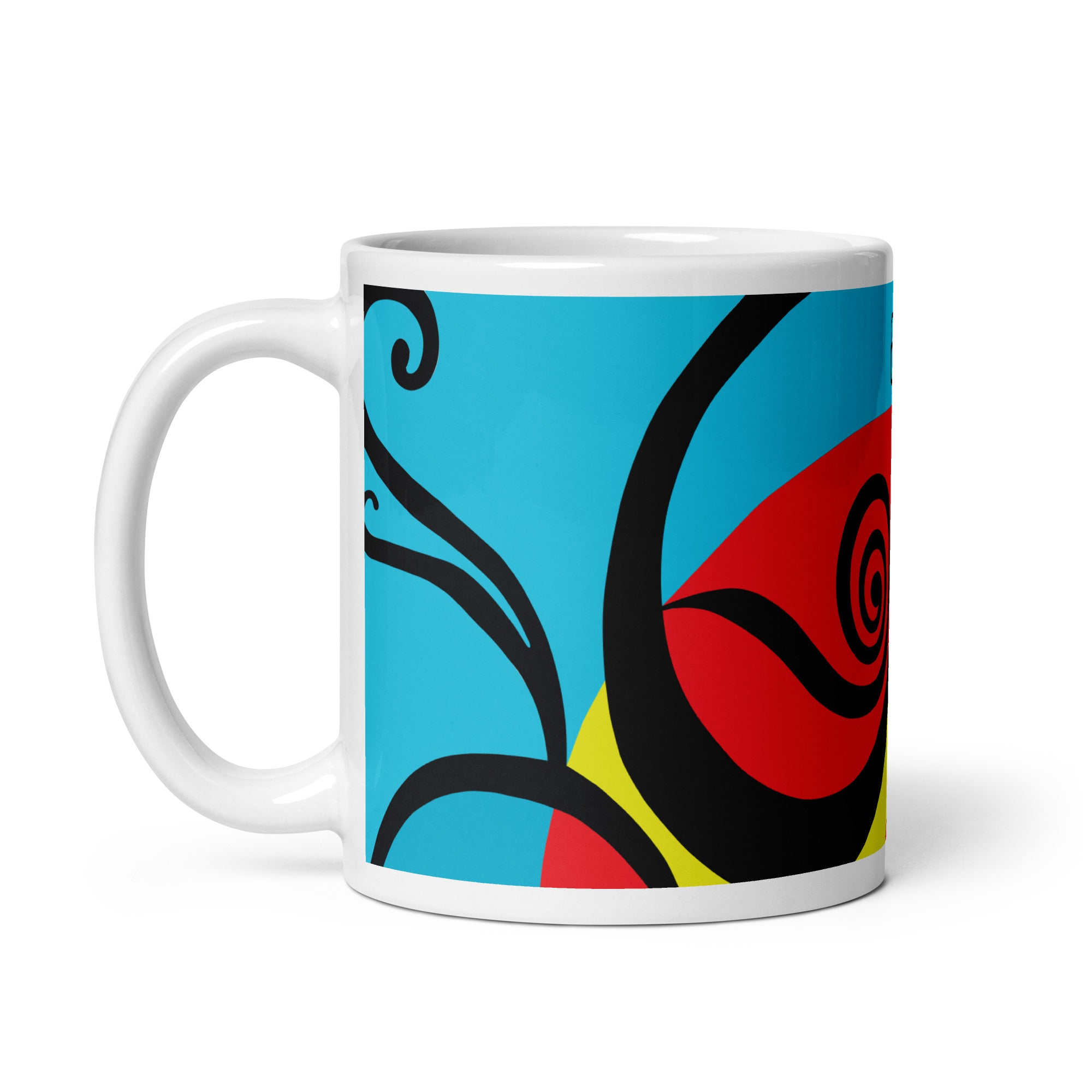 White glossy mug