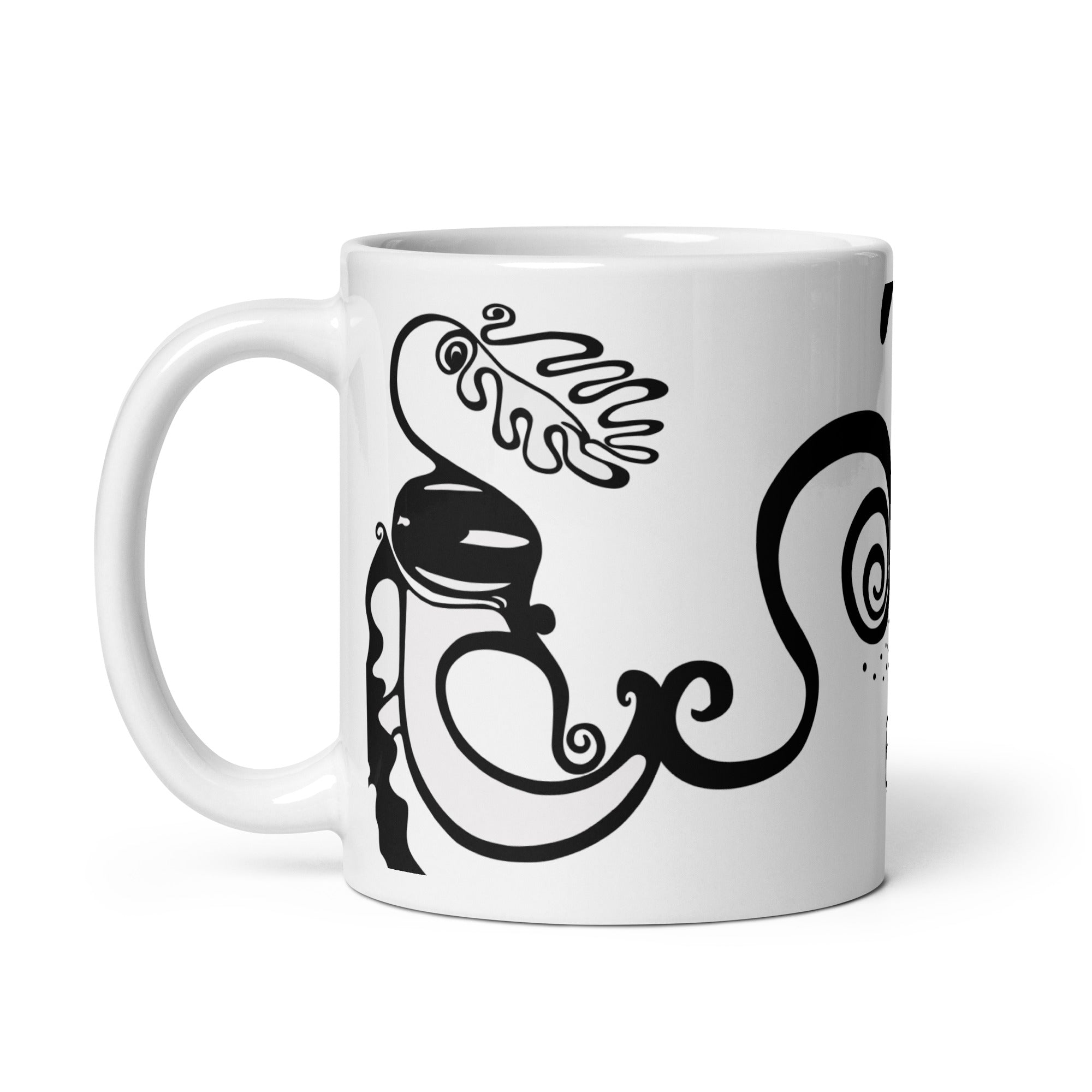 White glossy mug
