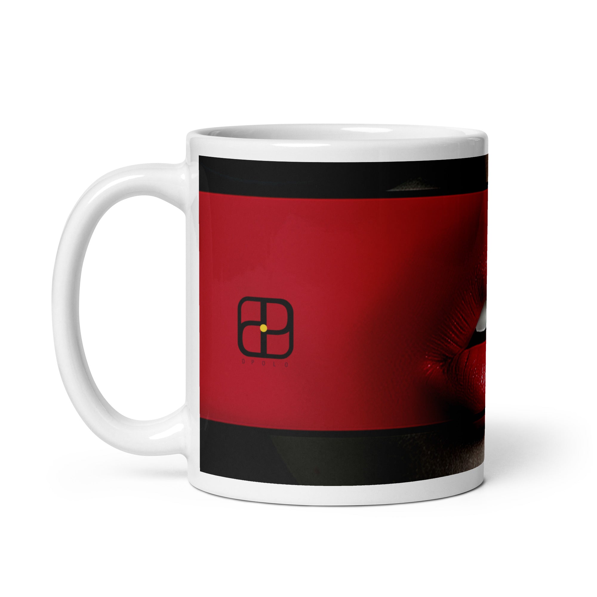 White glossy mug