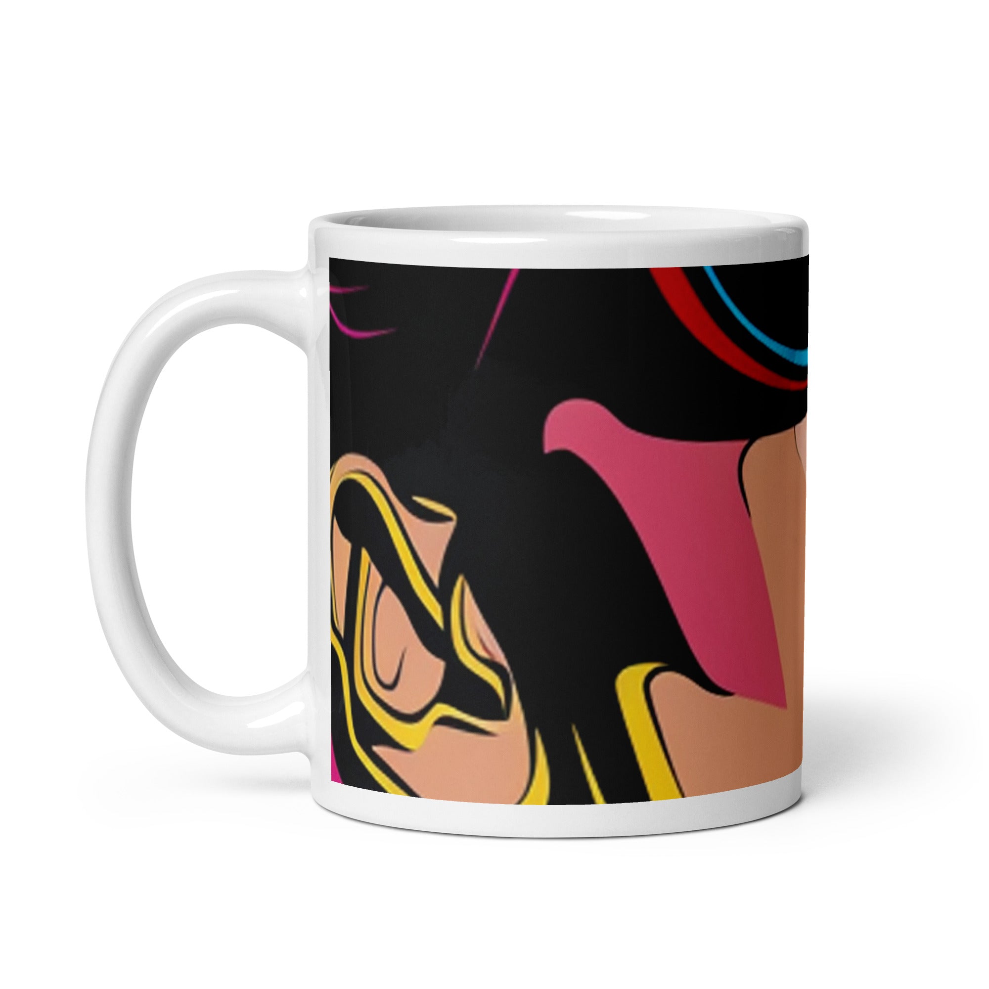 White glossy mug