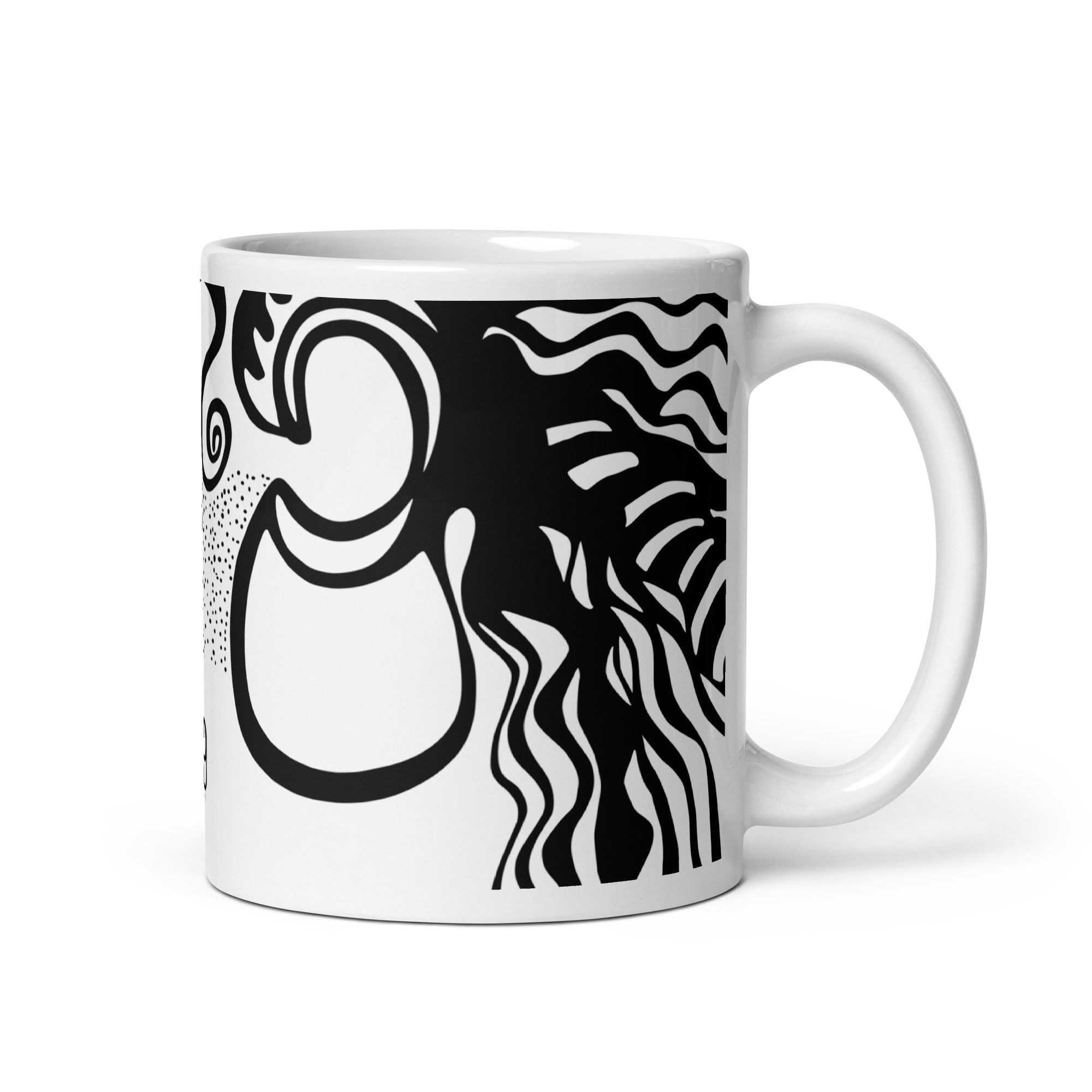 White glossy mug