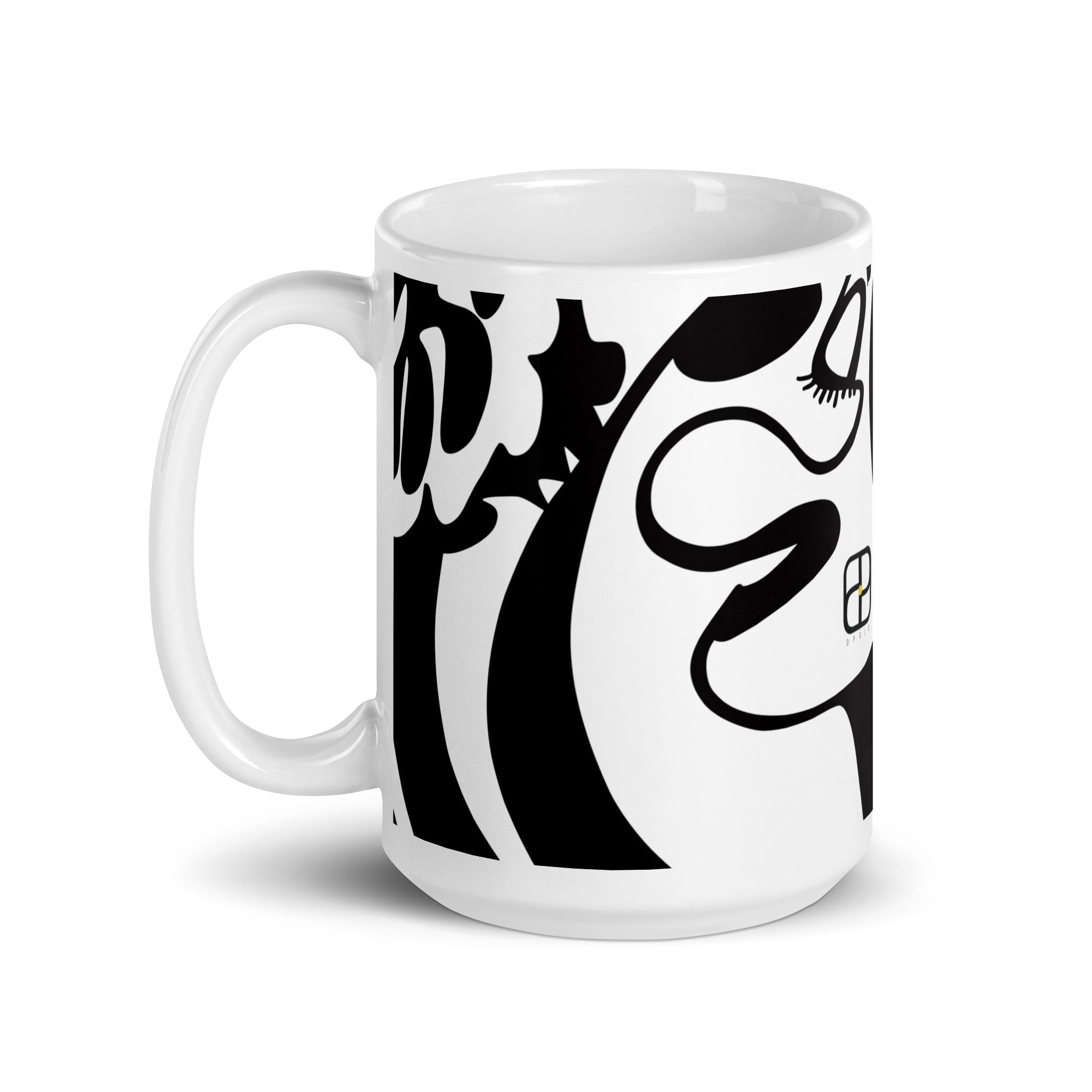 White glossy mug