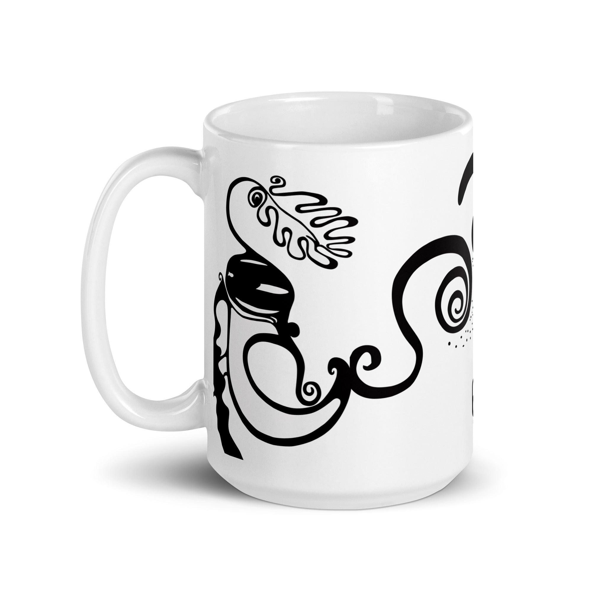 White glossy mug