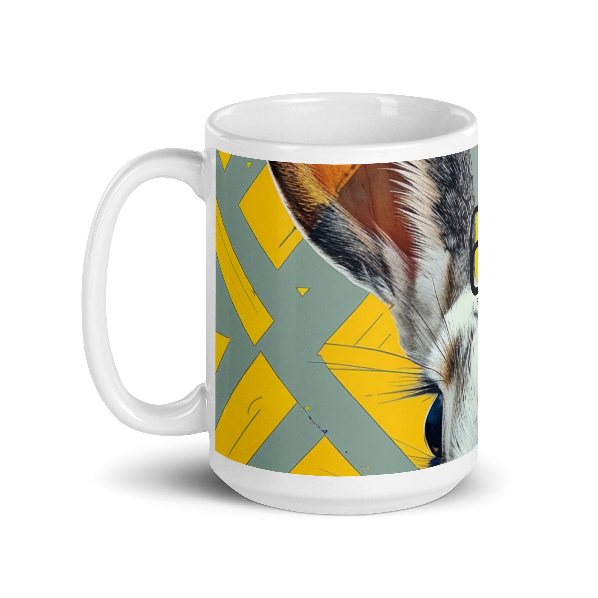 White glossy mug