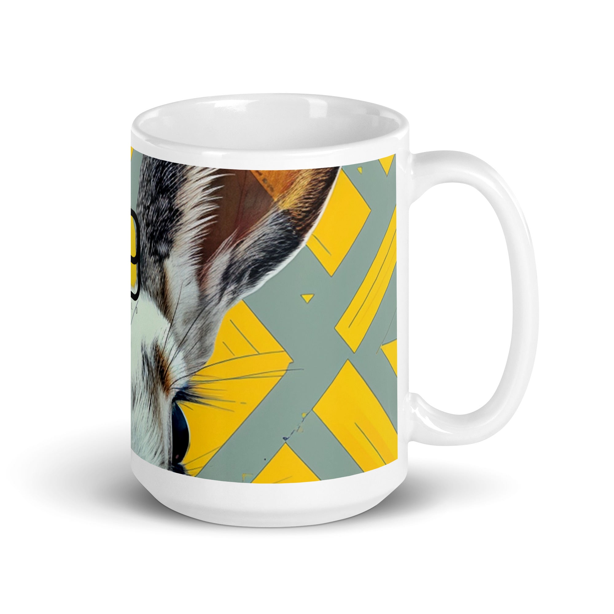White glossy mug
