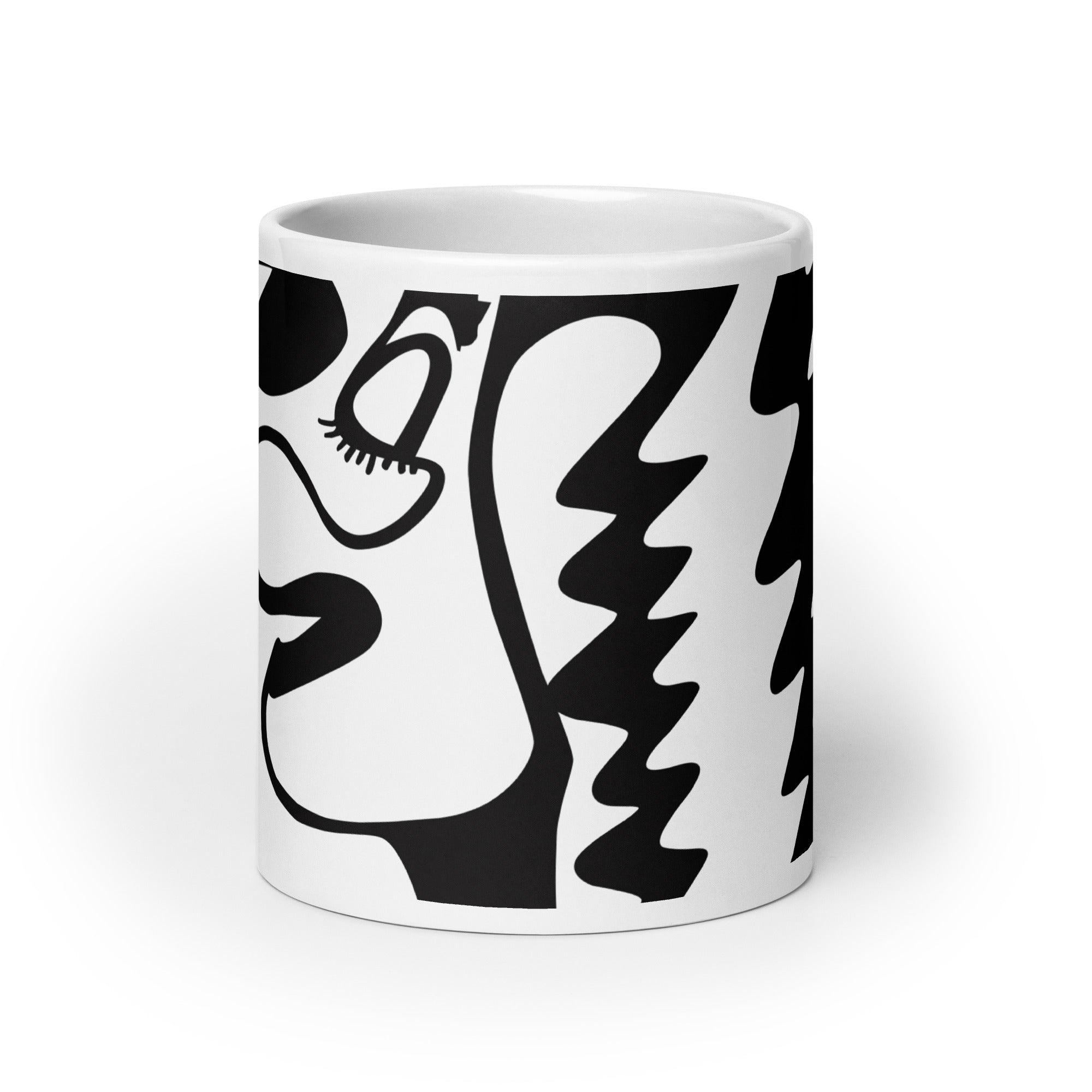 White glossy mug