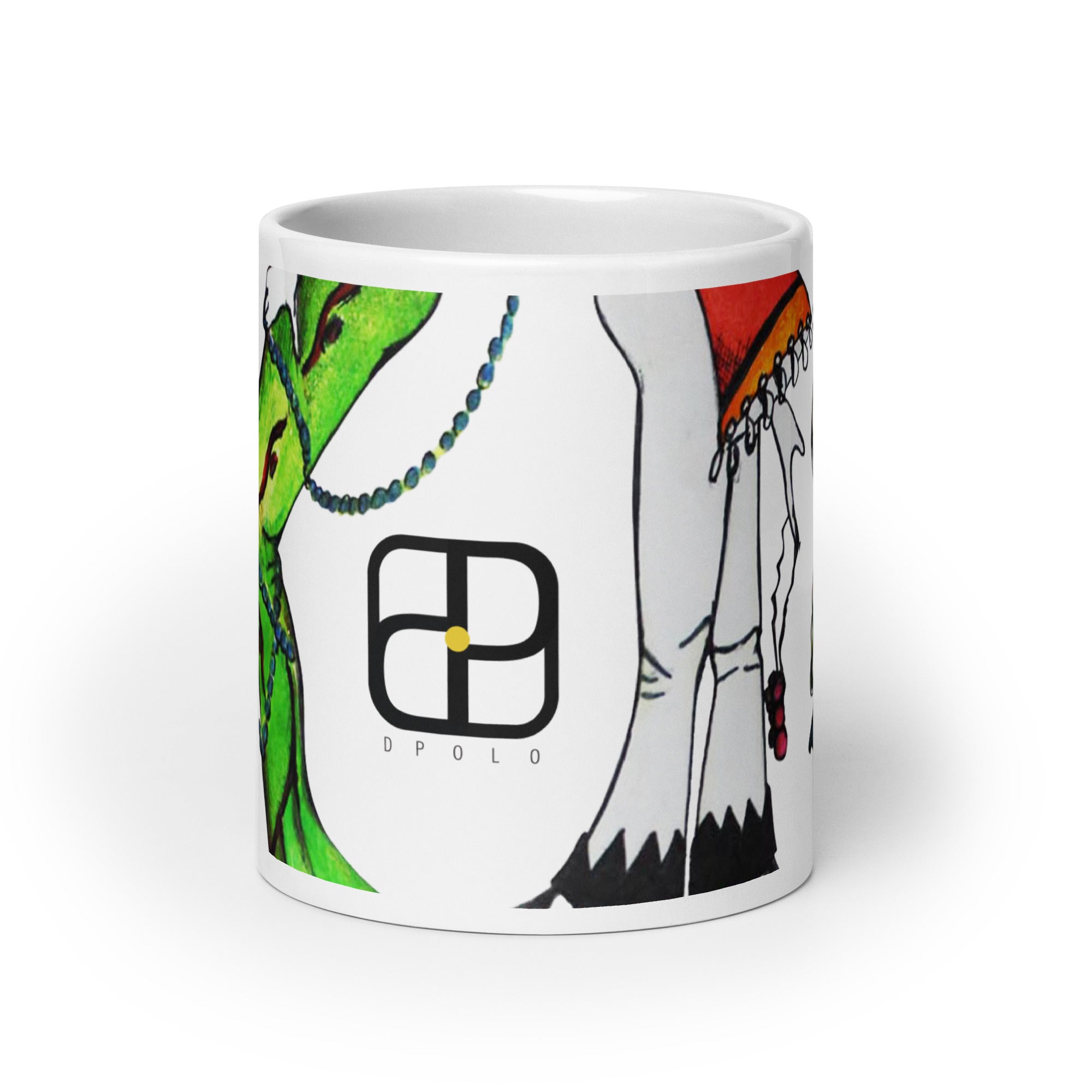 White glossy mug