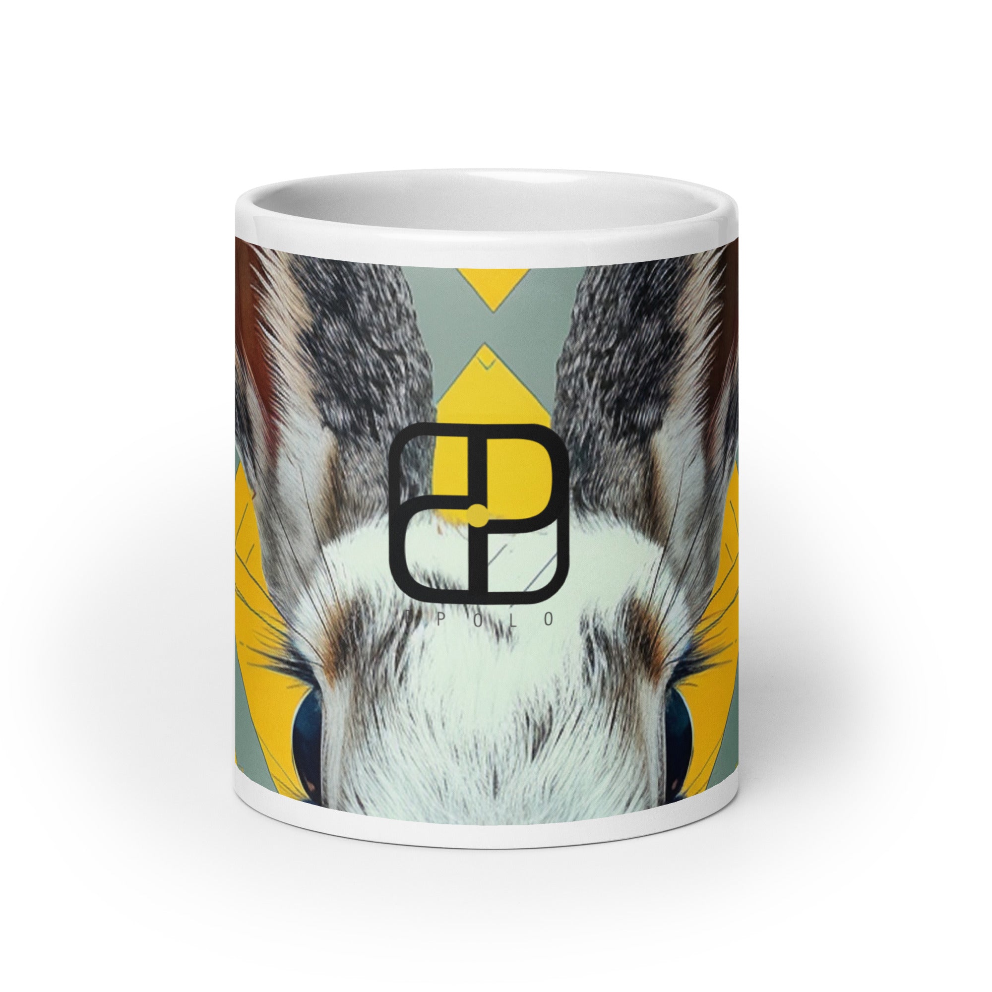 White glossy mug