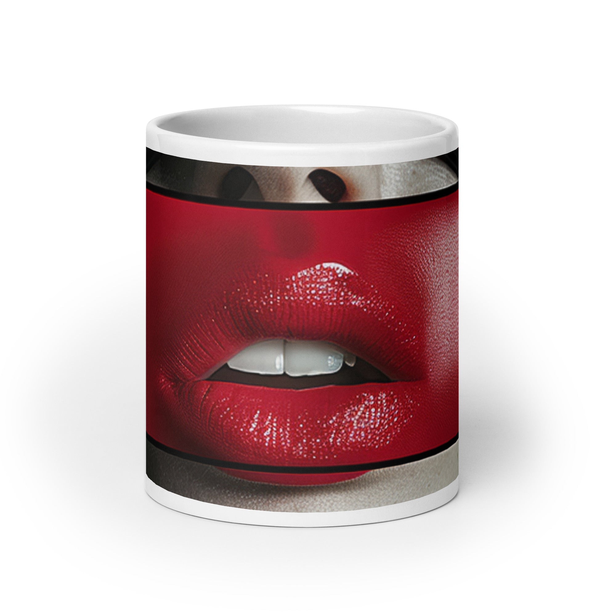 White glossy mug