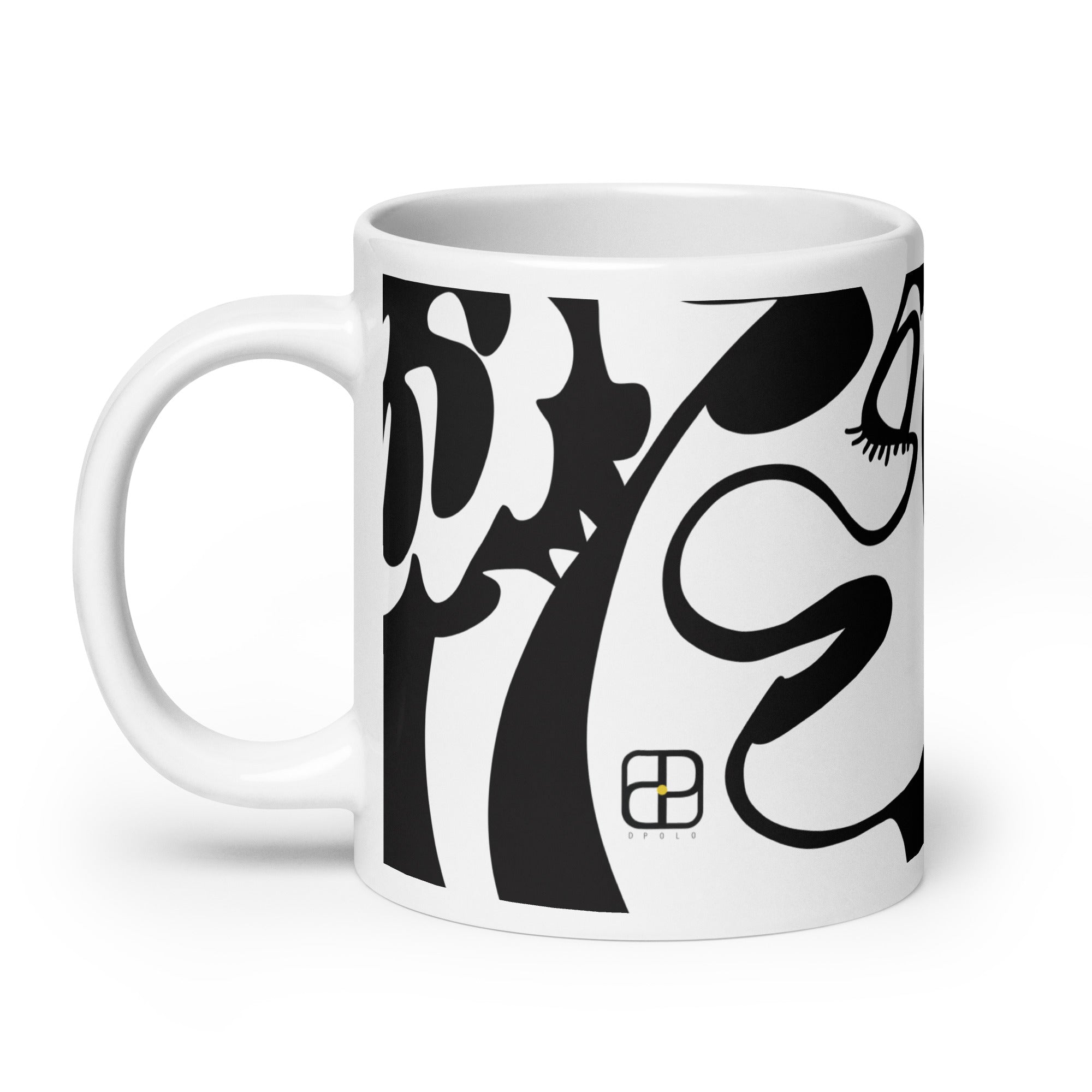 White glossy mug