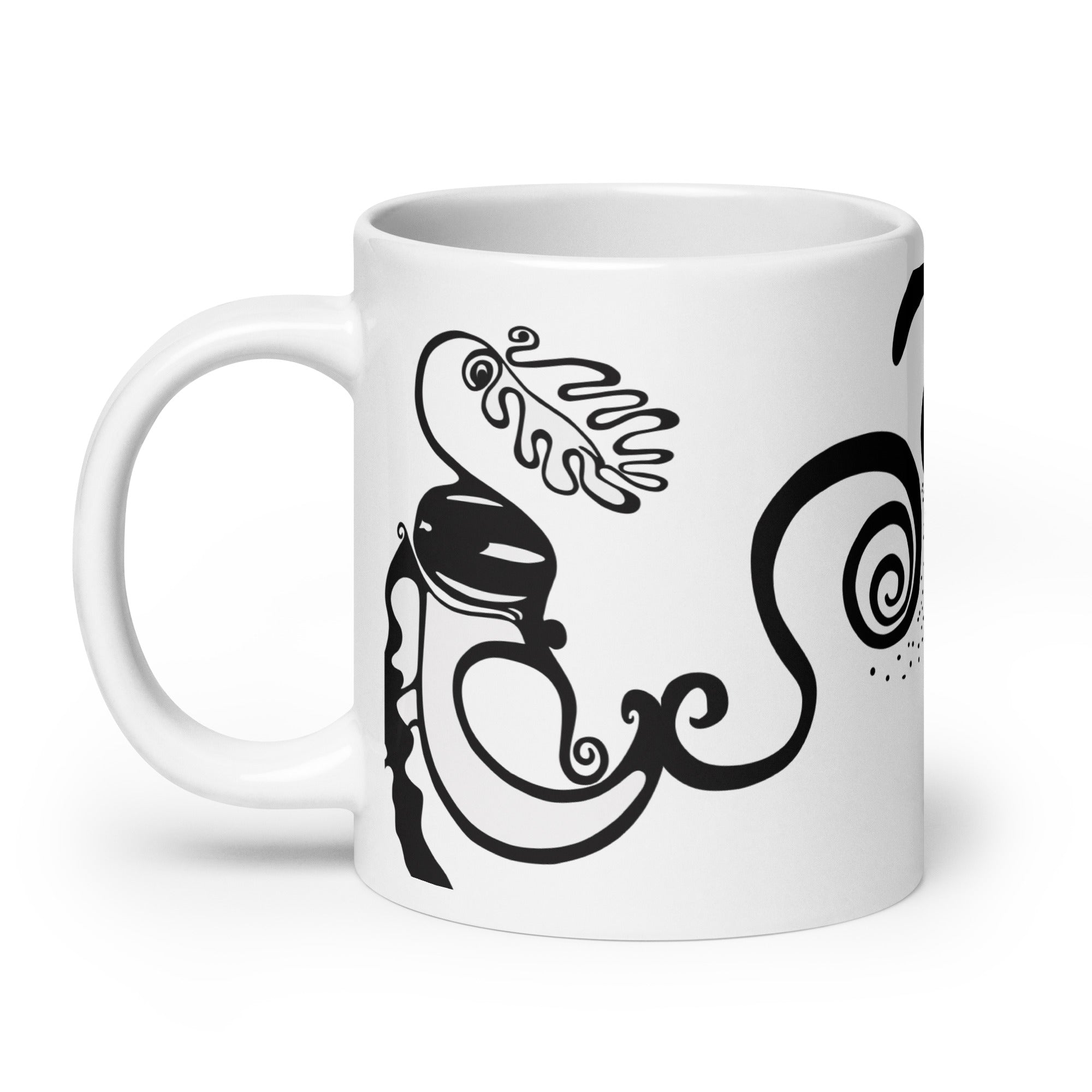 White glossy mug