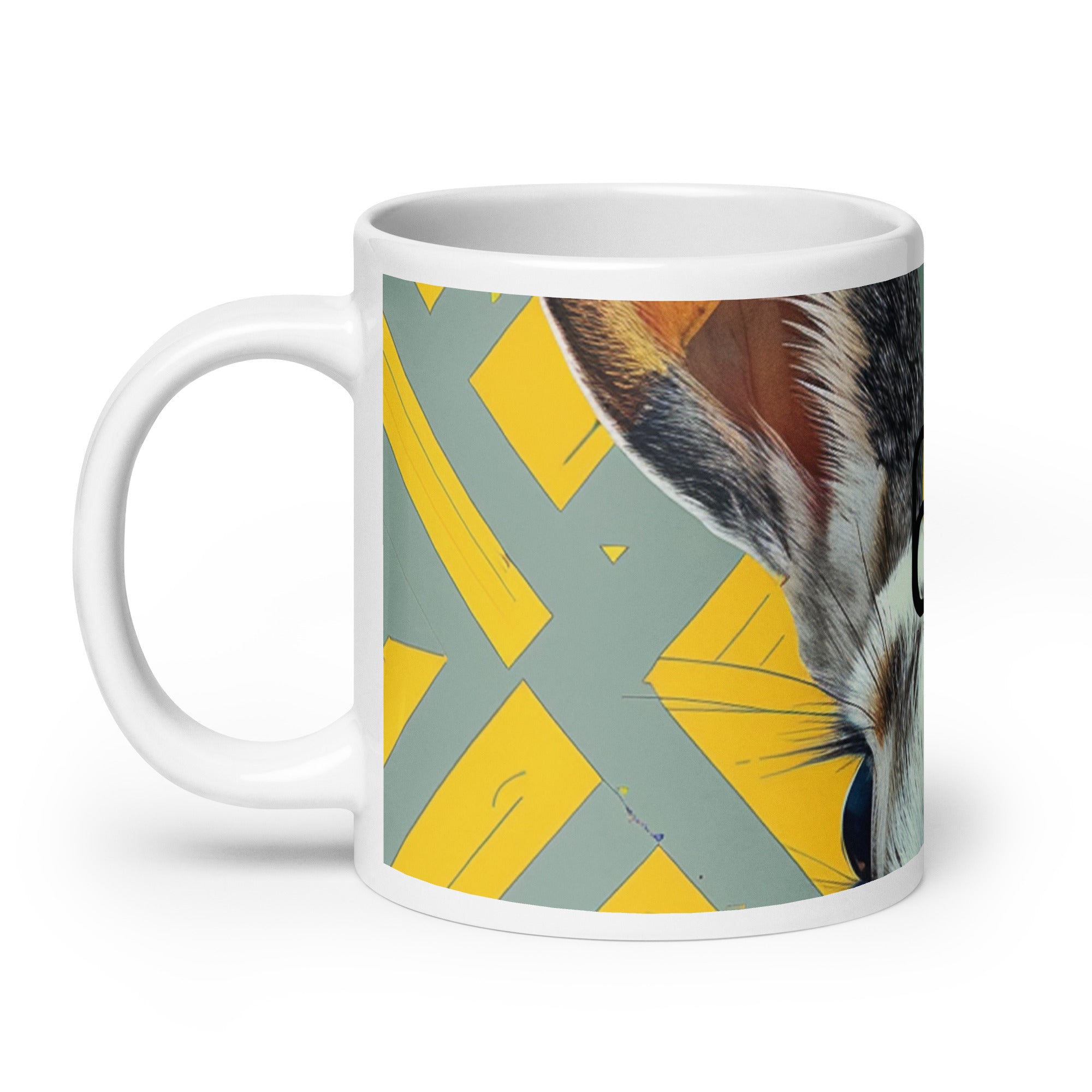 White glossy mug