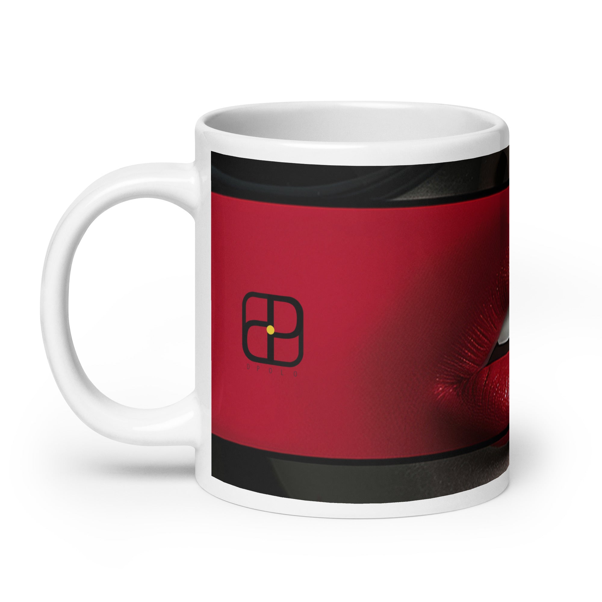 White glossy mug