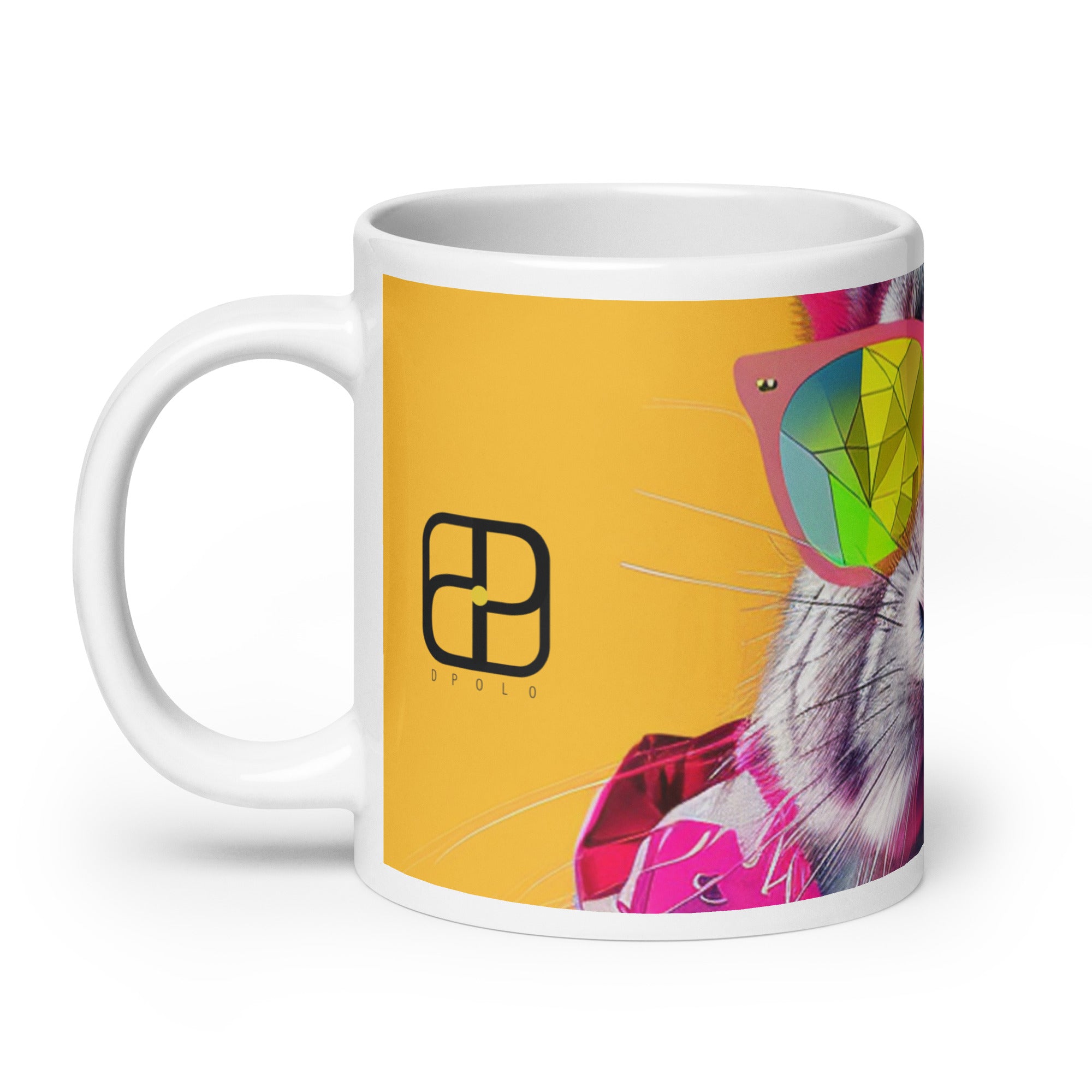 White glossy mug