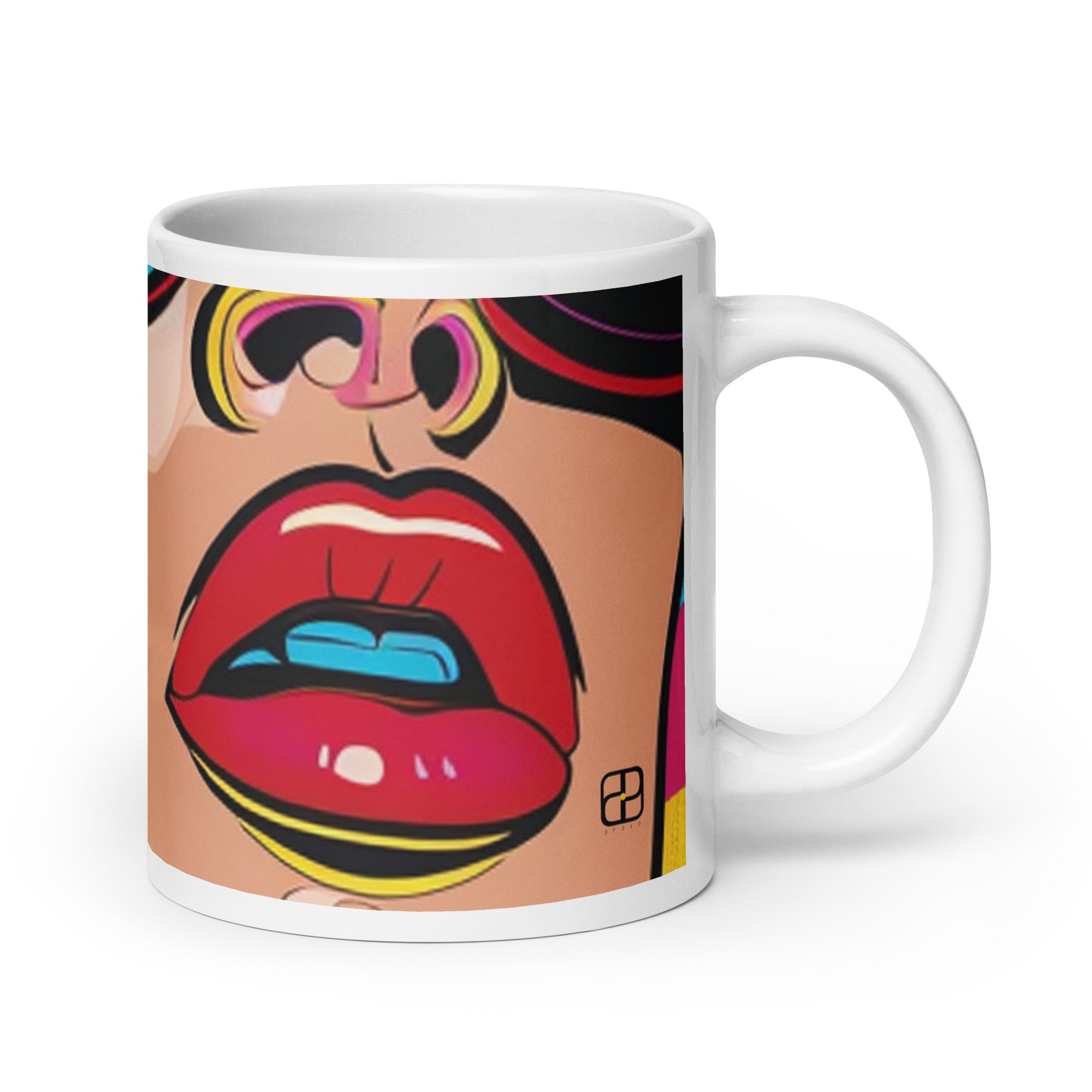 White glossy mug