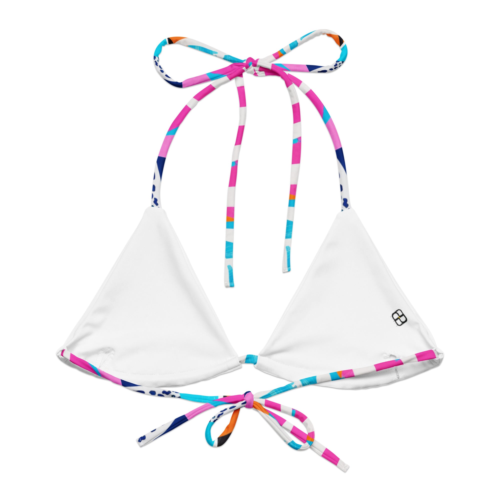 All-over print recycled string bikini top