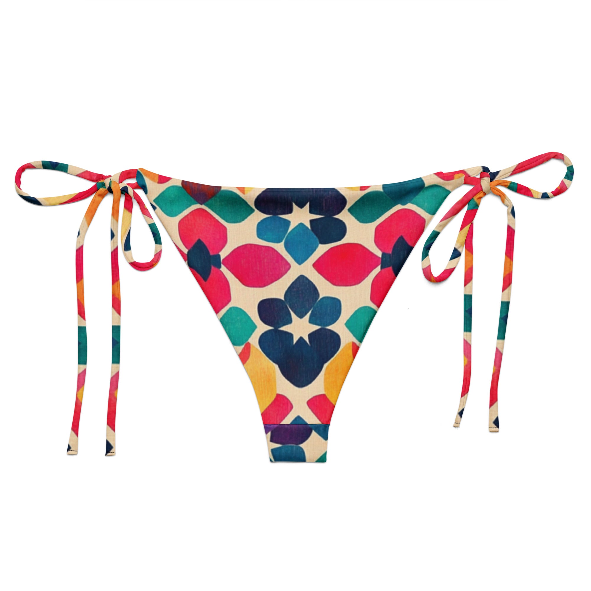 All-over print recycled string bikini bottom